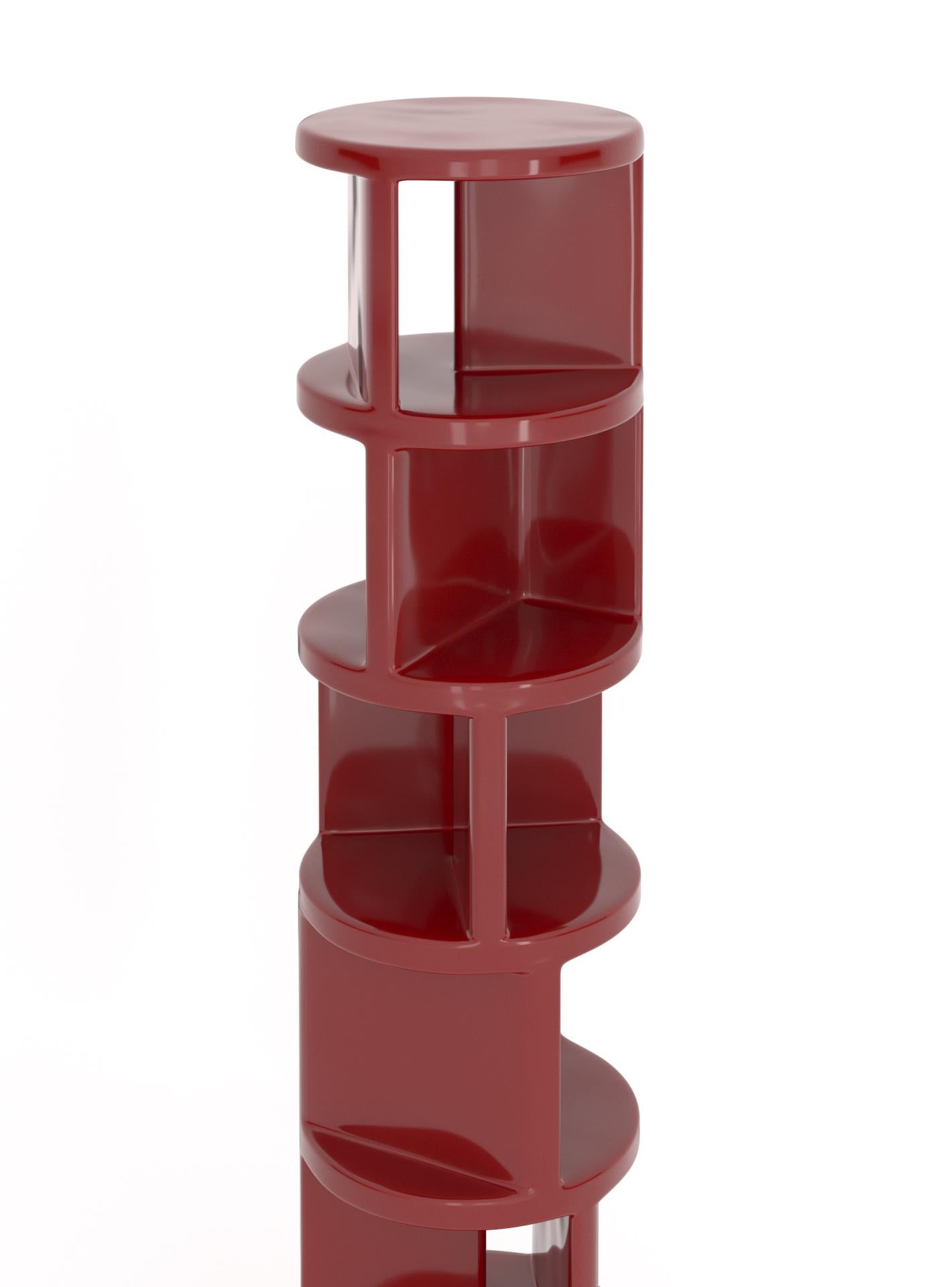 Italian Red Wilma Bookshelf by Matteo Cibic for Delvis Unlimited For Sale
