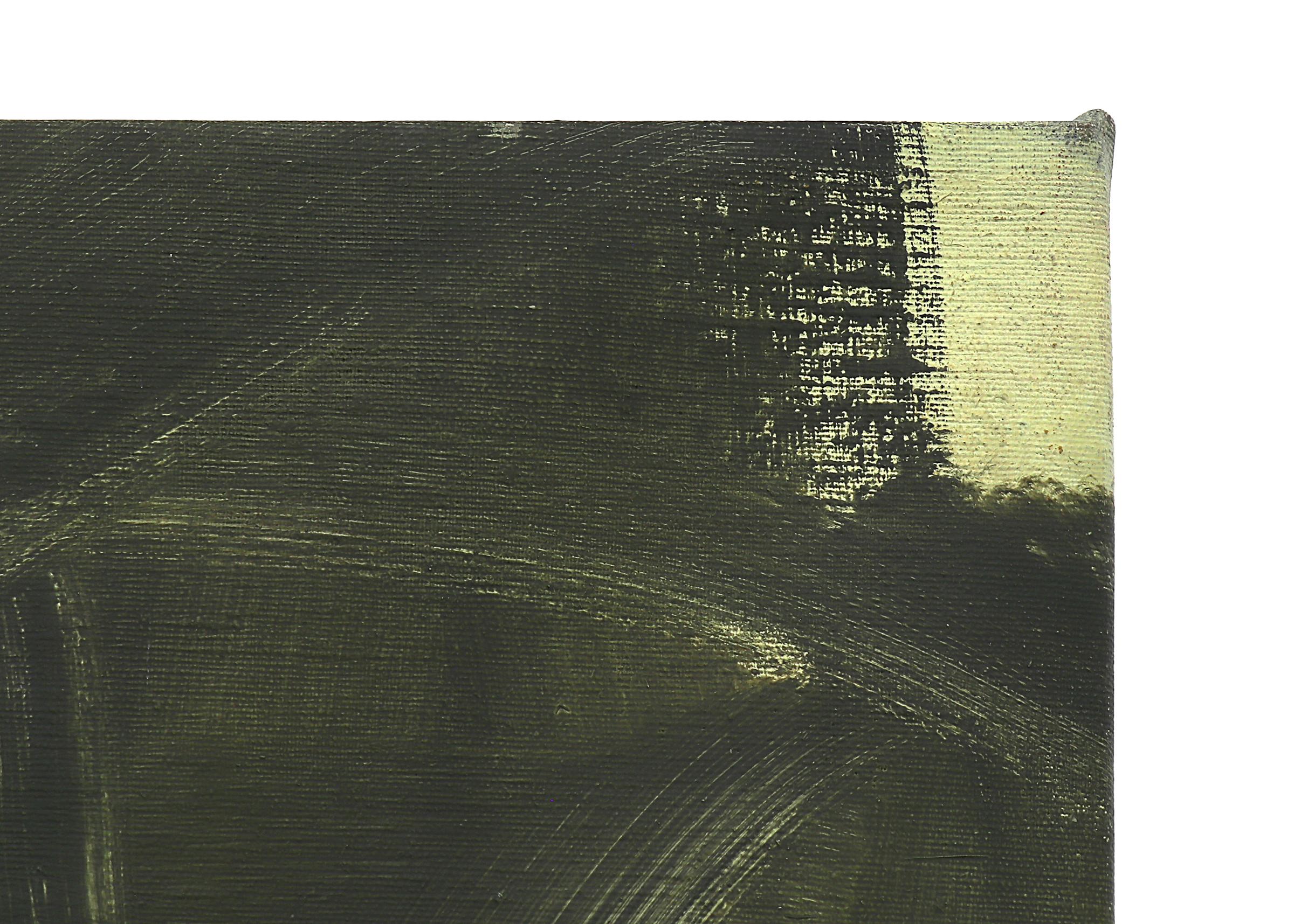 1990er Jahre Brown, Gold, Grün Abstraktes Ölgemälde, Großes Format Horizontales Gemälde im Angebot 3