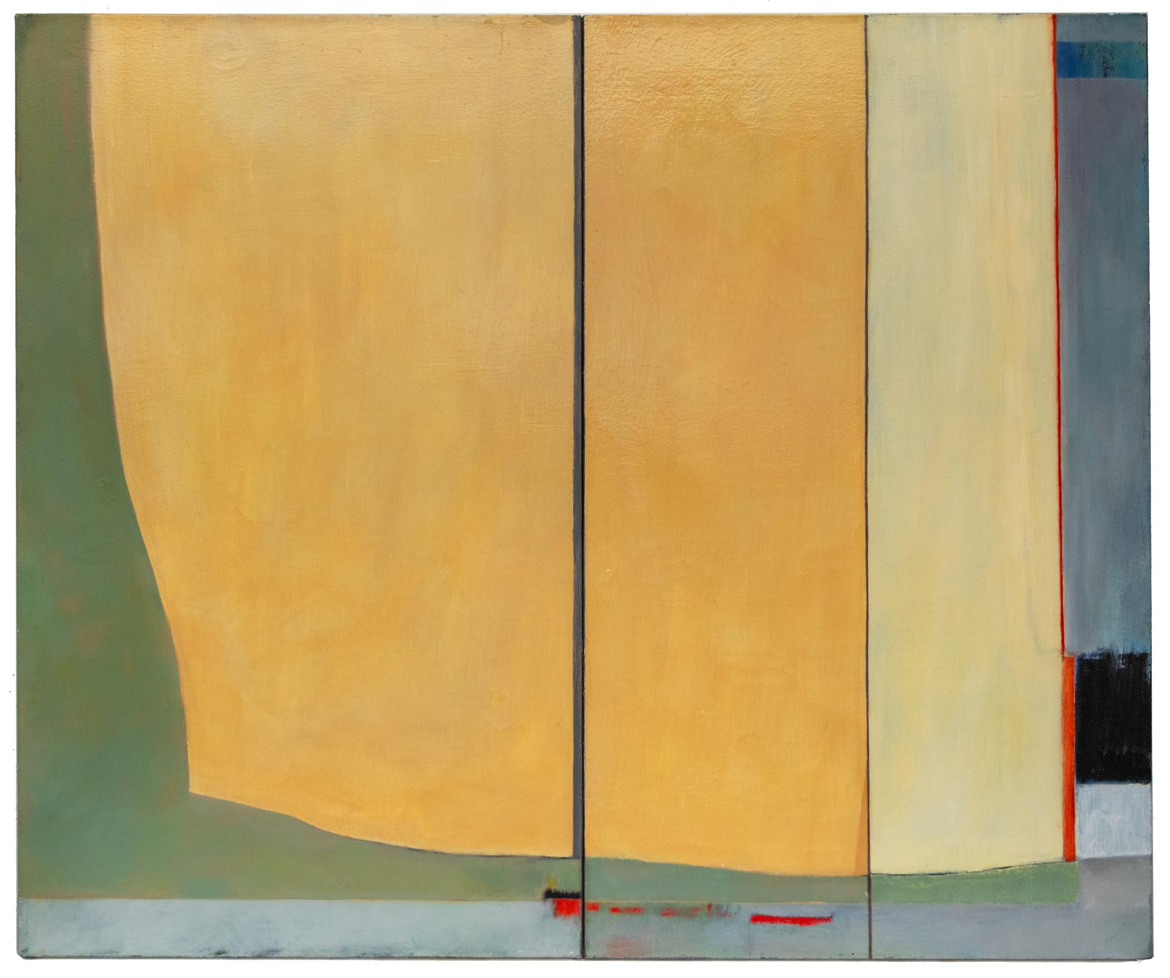 Omaggio a Diebenkorn Pittura ad olio astratta di Wilma Fiori - Yellow, Green, Red in vendita 3