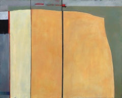 Homage to Diebenkorn, Abstract Large Format Painting, Yellow Green Red Blue