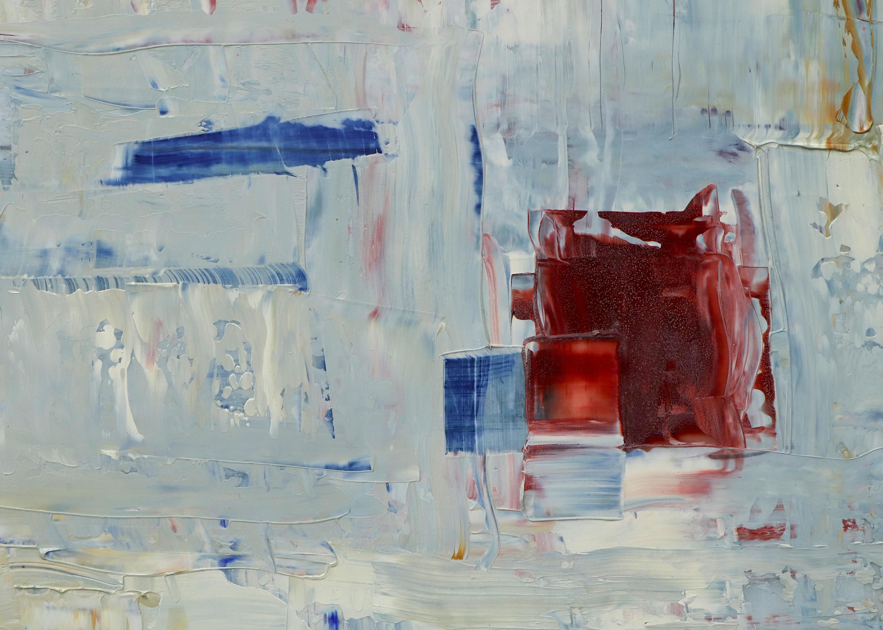 Scopri l'audace eleganza dell'originale dipinto astratto a olio di Wilma Fiori, una composizione sorprendente della rinomata artista di Denver (1929-2019). Questo capolavoro della metà del secolo scorso è caratterizzato da un dinamico gioco di