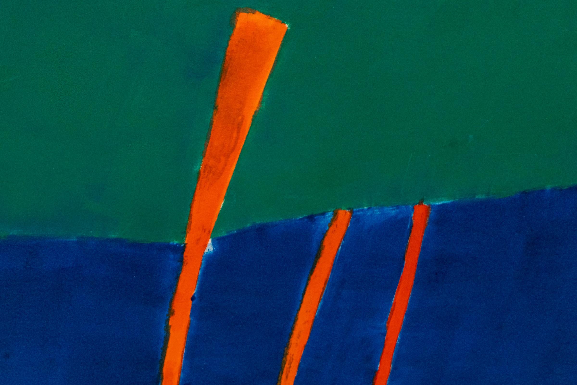 Wilma Fiori 1990s Abstract Monotype, Vibrant Oil on Paper, Signed Print For Sale 1