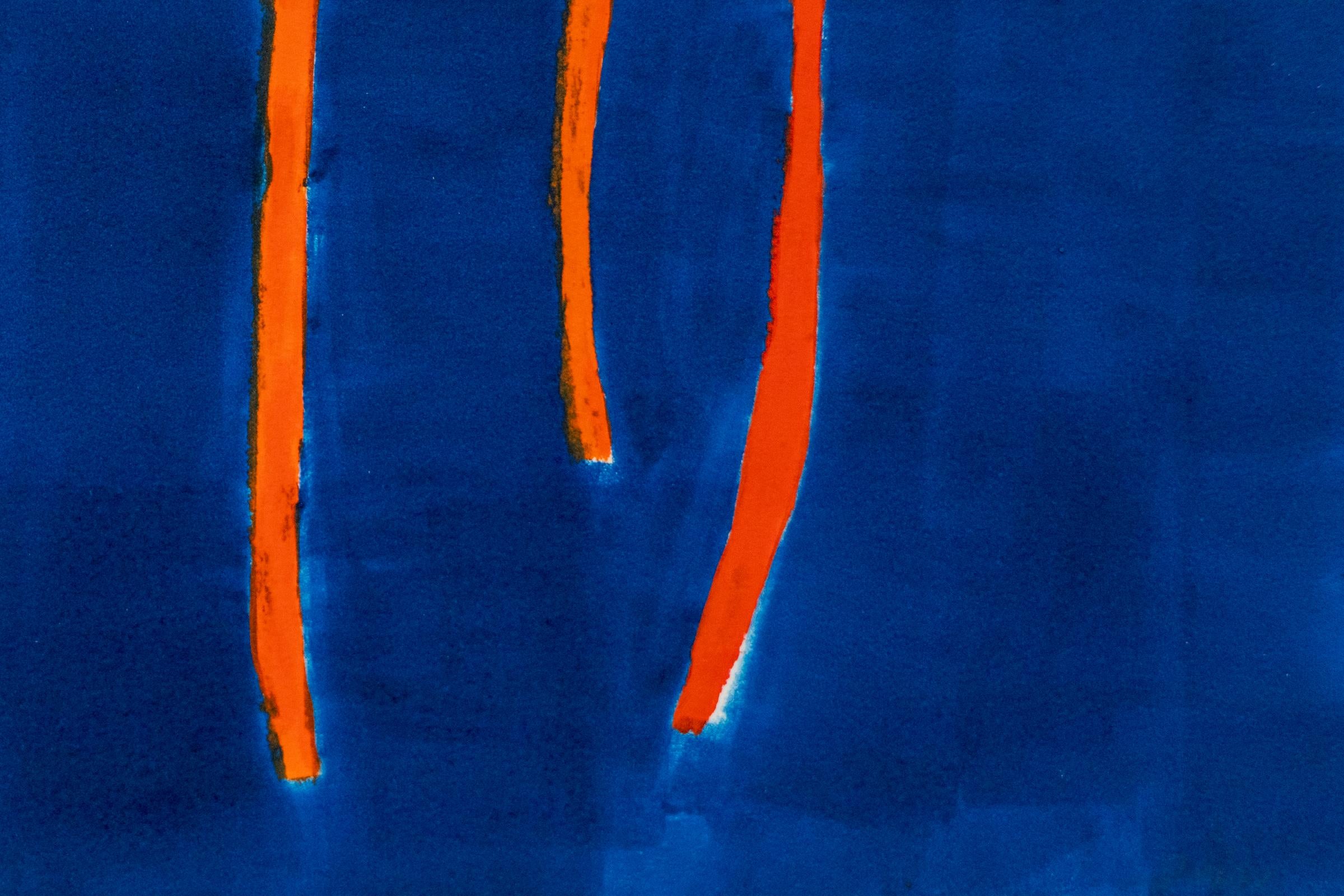 Wilma Fiori 1990s Abstract Monotype, Vibrant Oil on Paper, Signed Print For Sale 2