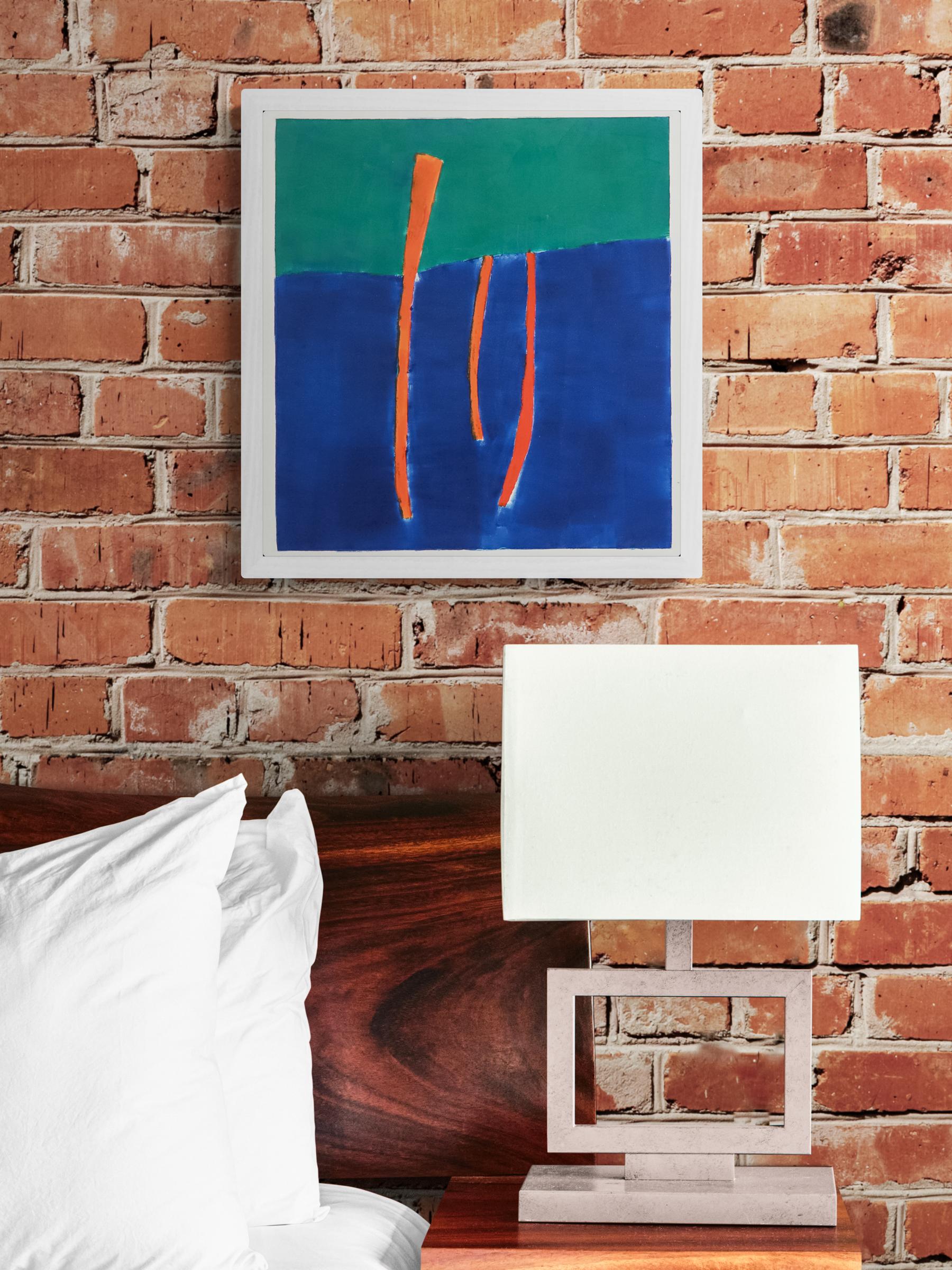 Wilma Fiori 1990s Abstract Monotype, Vibrant Oil on Paper, Signed Print For Sale 5