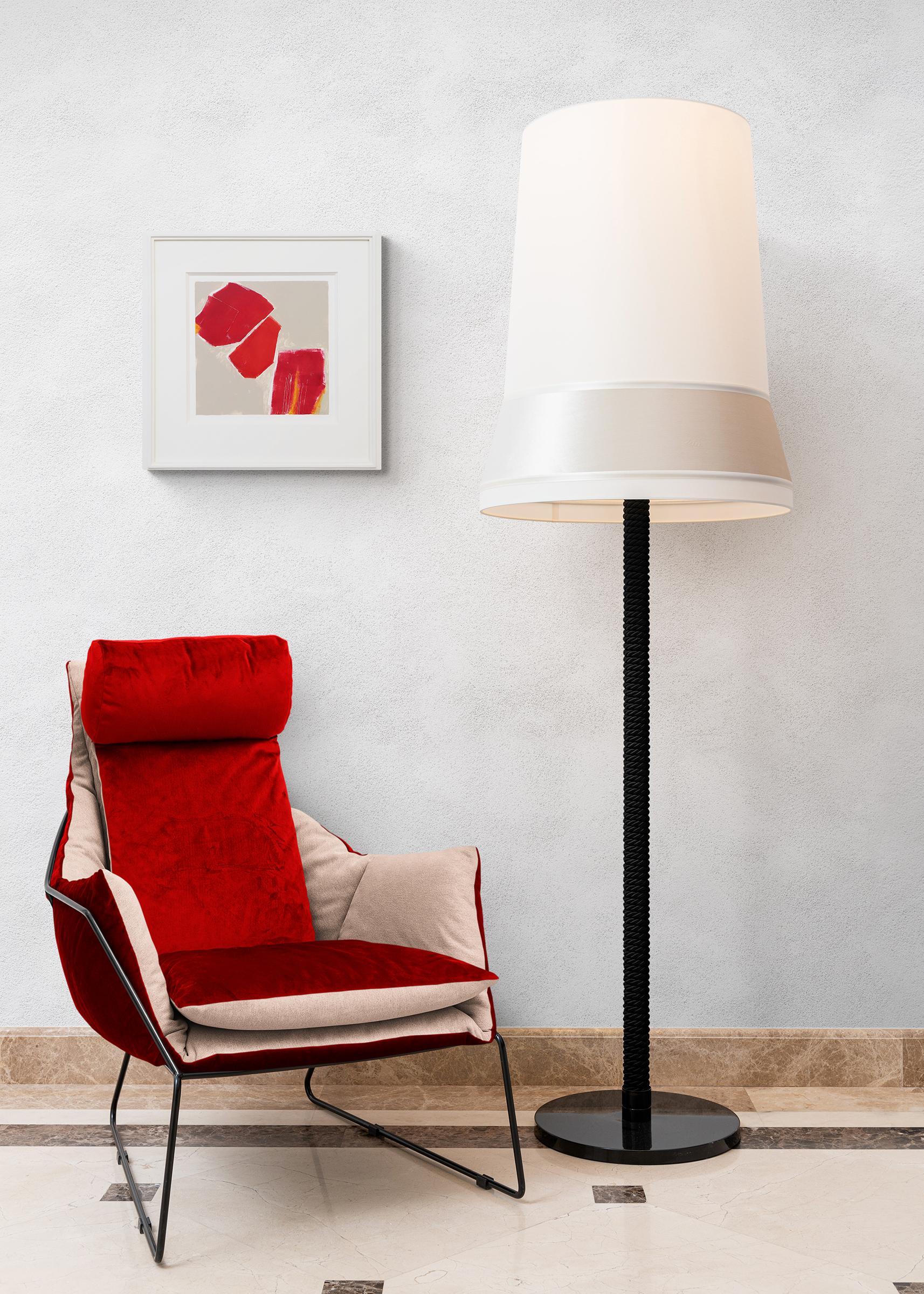 Abstrakter Monotypie-Druck in lebhaftem Rot und Beige, Komposition, Moderne der Mitte des Jahrhunderts im Angebot 5
