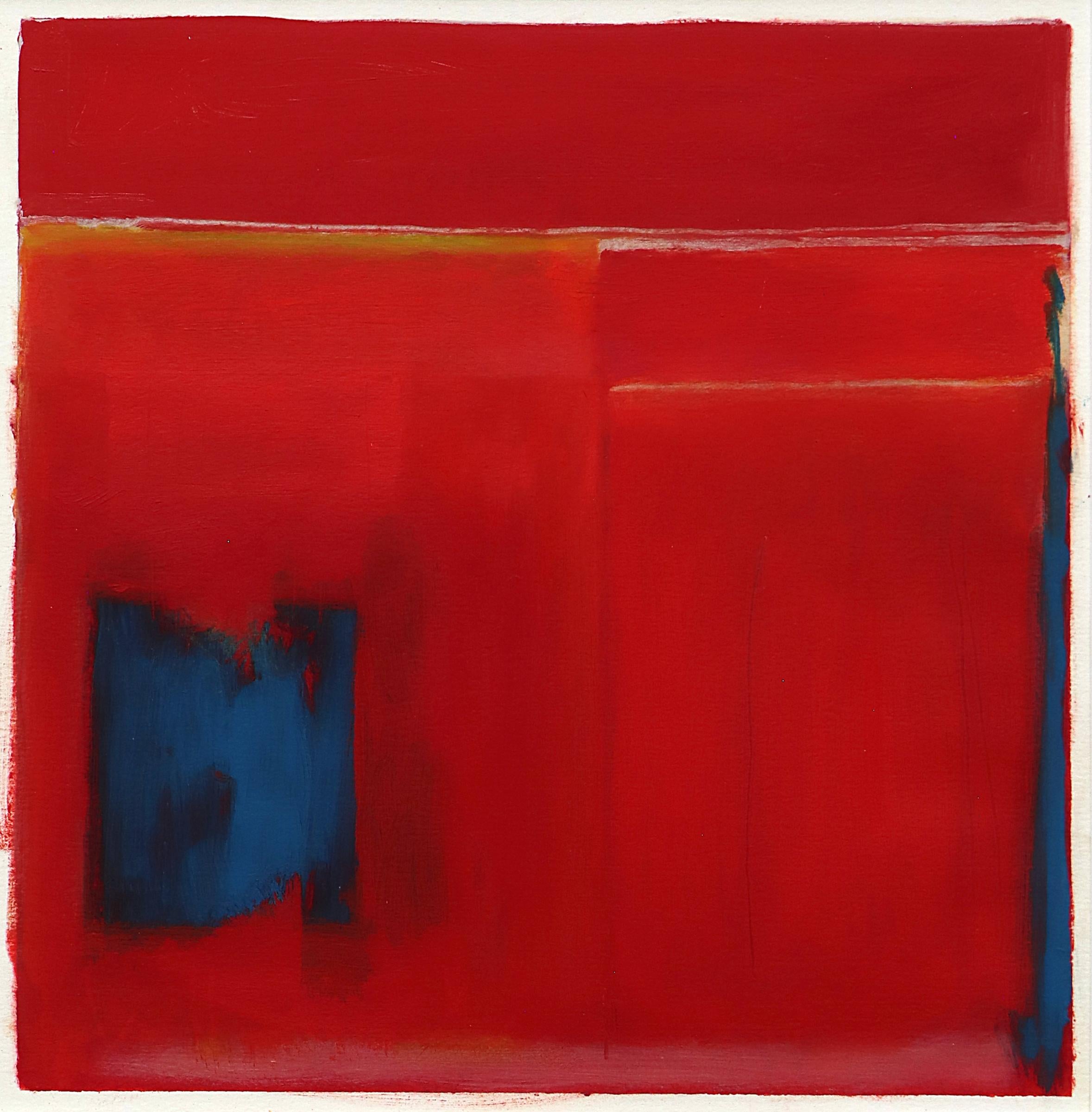 Wilma Fiori Abstract Monotype Print in Red, Blue, and Yellow, 20th Century