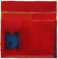 Wilma Fiori Abstract Monotype Print in Red, Blue, and Yellow, 20th Century