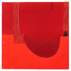 Wilma Fiori - Wilma Fiori Abstract Monotype Print in Red, Mboom Creation Myth Wilma Fiori Abstract Monotype Print in Red, Mboom Creation Myth