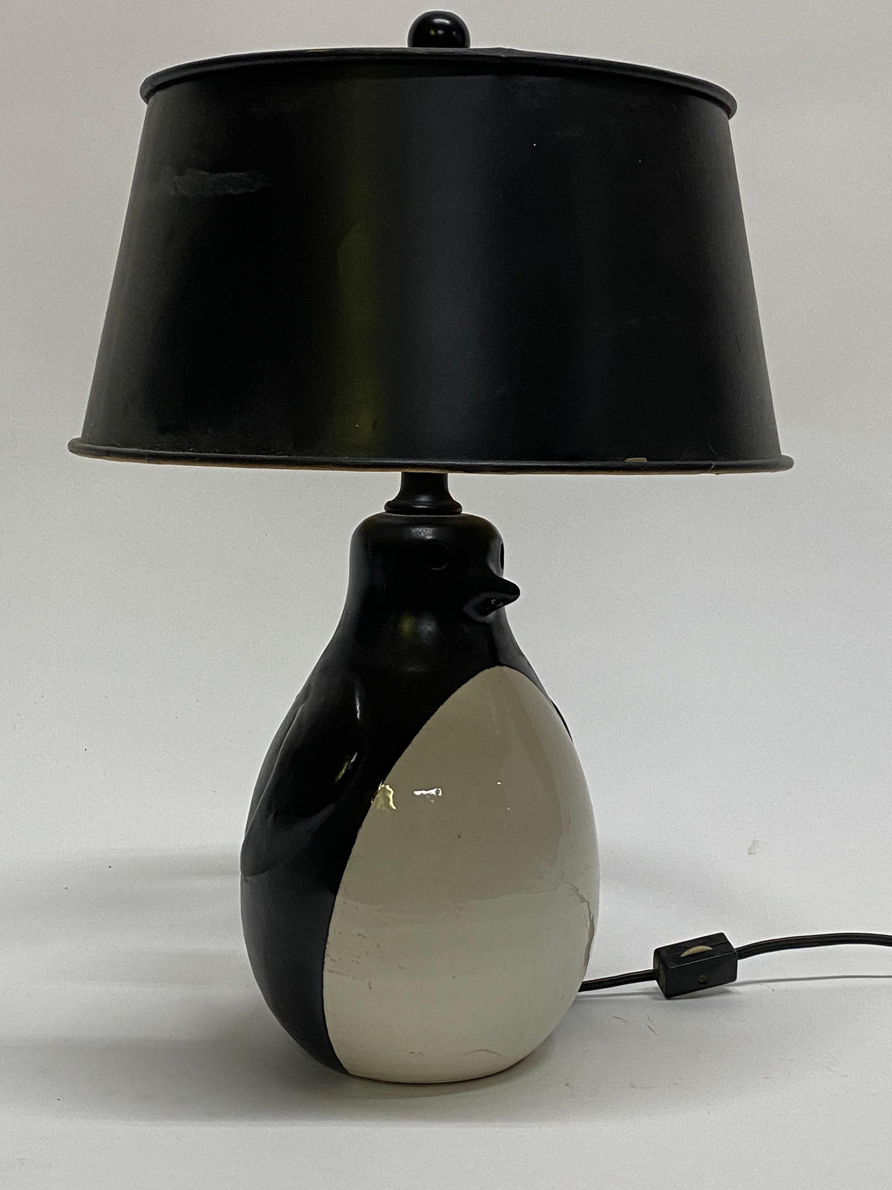 Mid-Century Modern Wilmar Ceramic Penguin Table Lamp