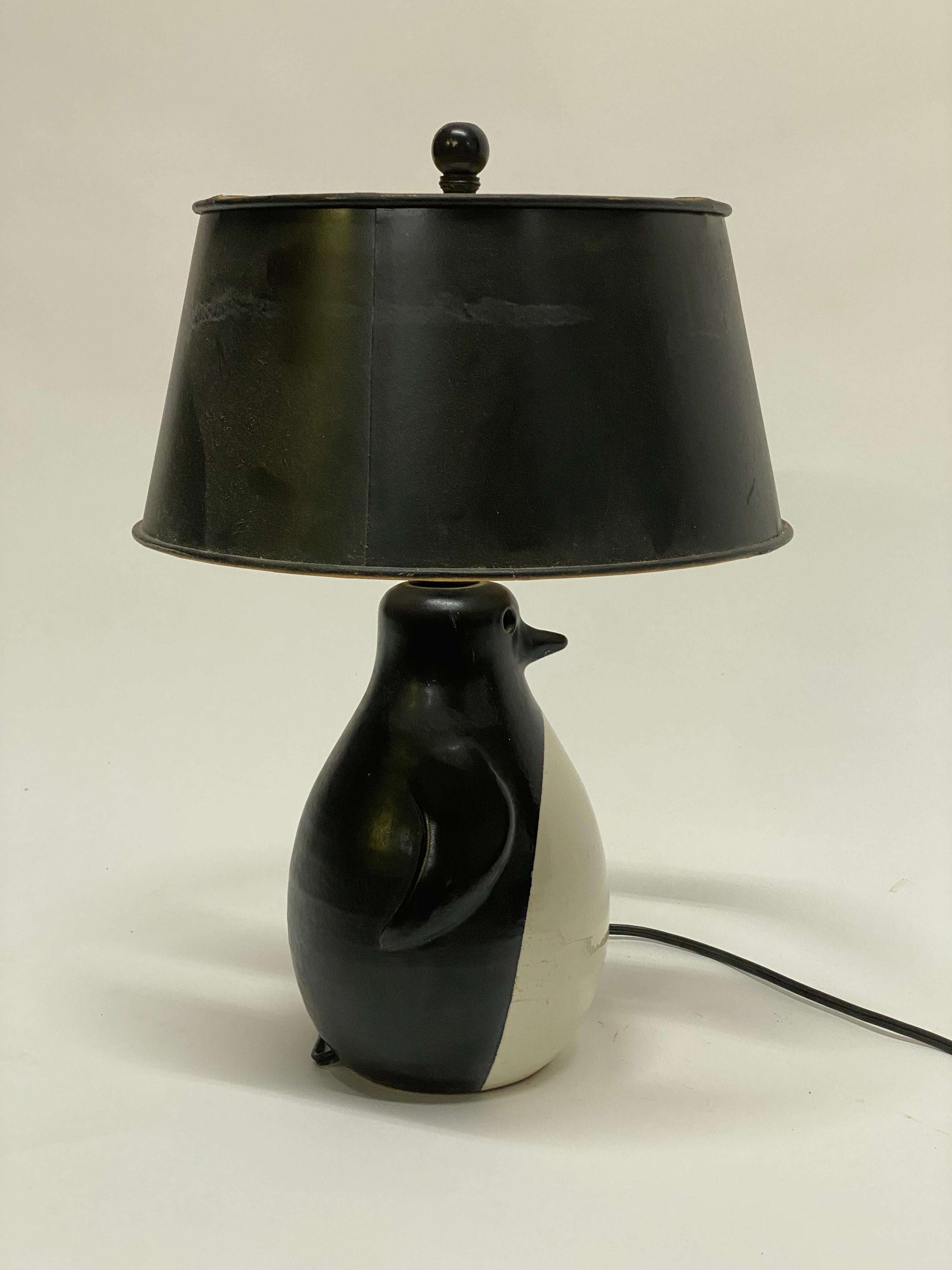 American Wilmar Ceramic Penguin Table Lamp