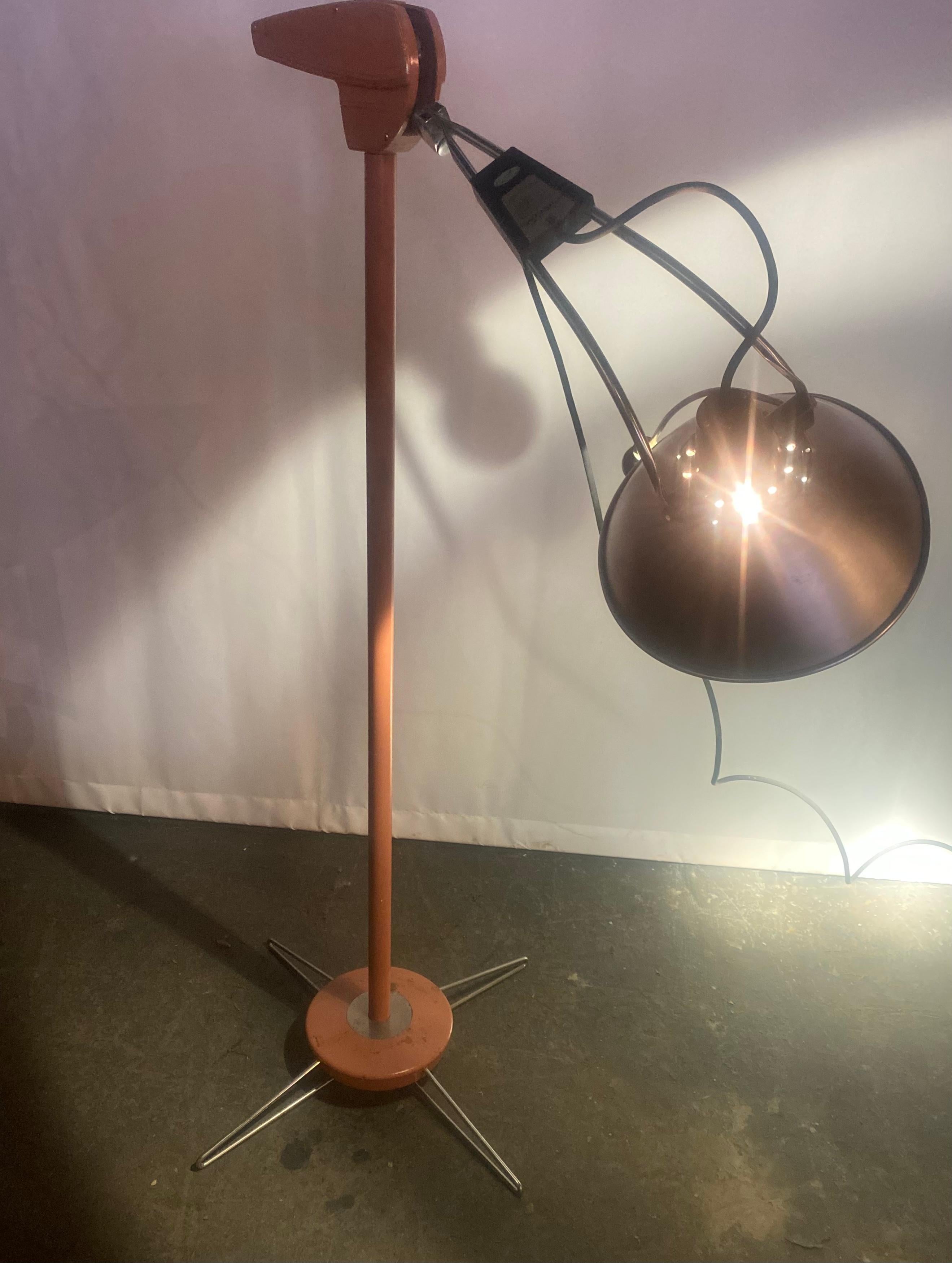 Industrial Wilmot Castle Medical / operating Floor Lamp, Modernist design, Amazing color  For Sale