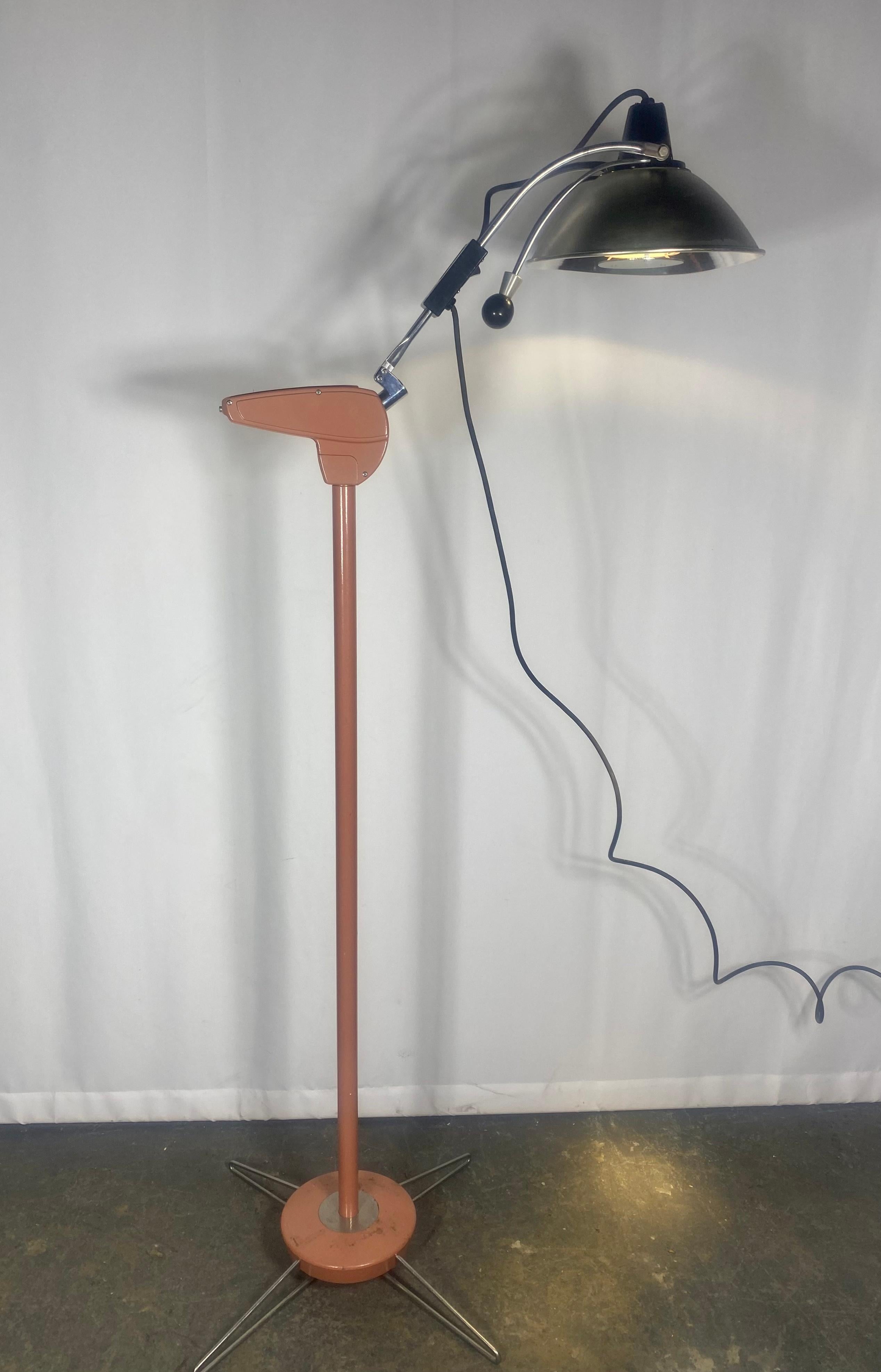 Wilmot Castle Medical / operating Floor Lamp, Modernist design, Amazing color  For Sale 2