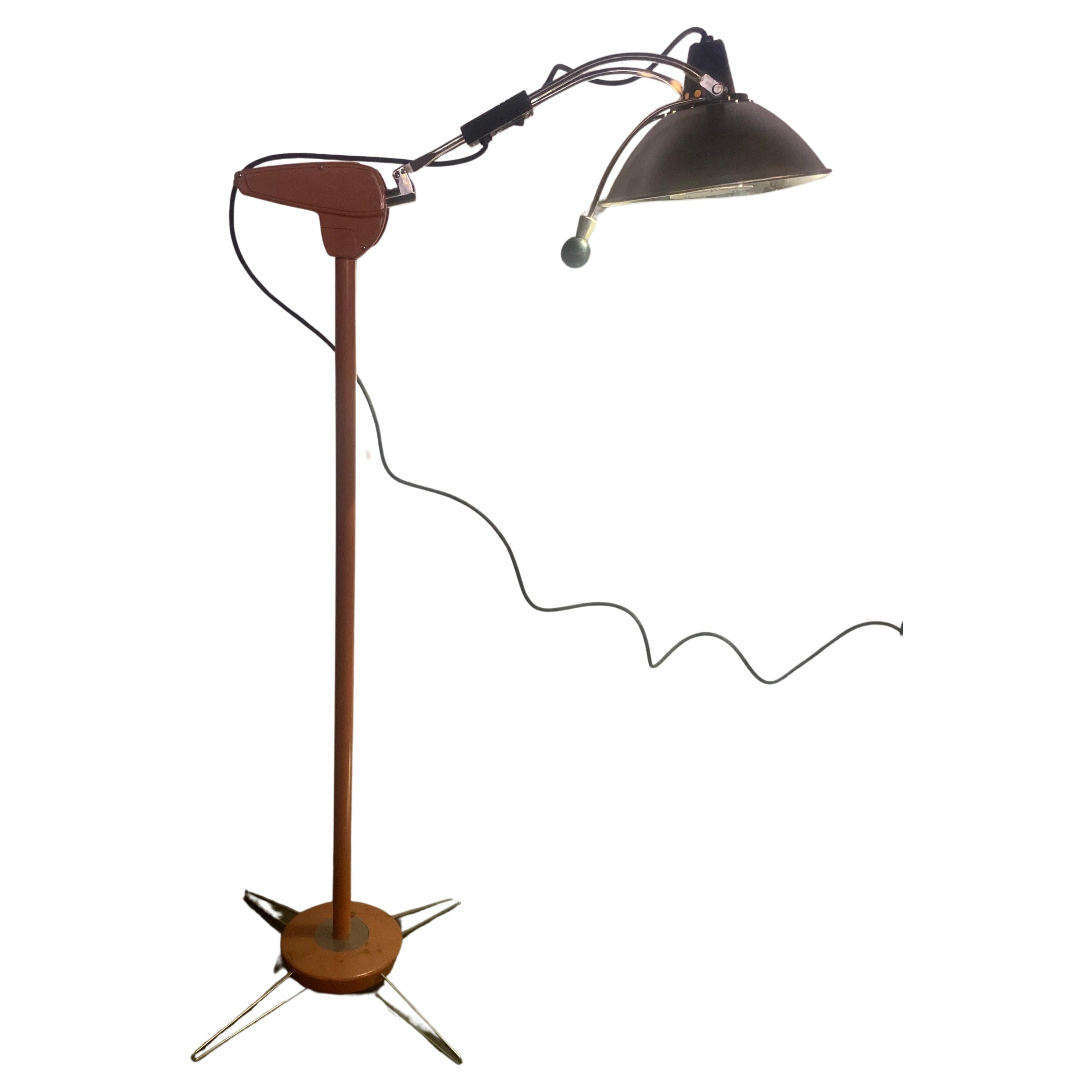 Wilmot Castle Medical / operating Floor Lamp, Modernist design, Amazing color 