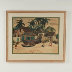 Vintage Tropical Watercolor of Barbados by Wilmot Emerton Heitland