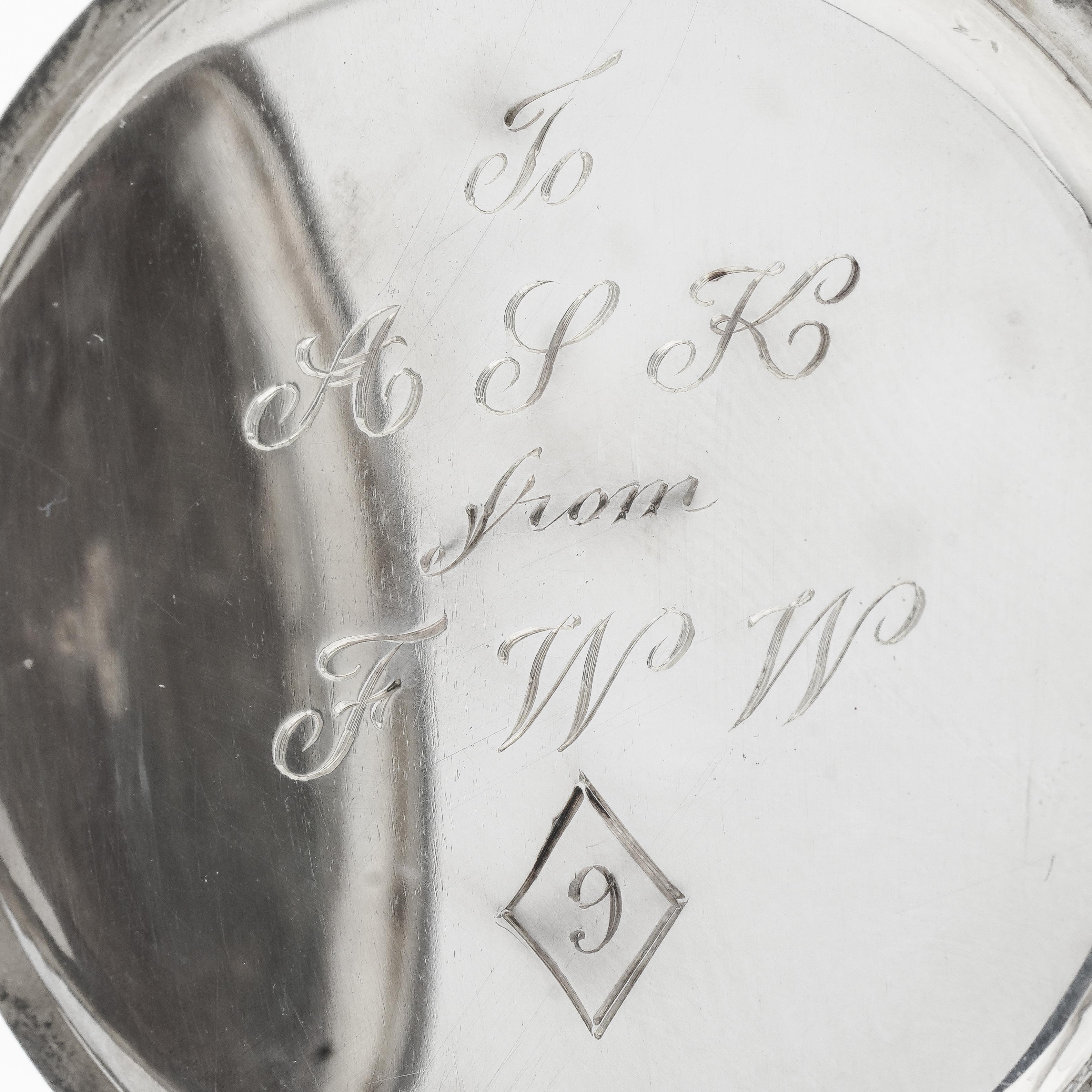 Wilsdorf & Davis 'Early Rolex' Sterling 925 Silver Round Pocket Watch For Sale 3