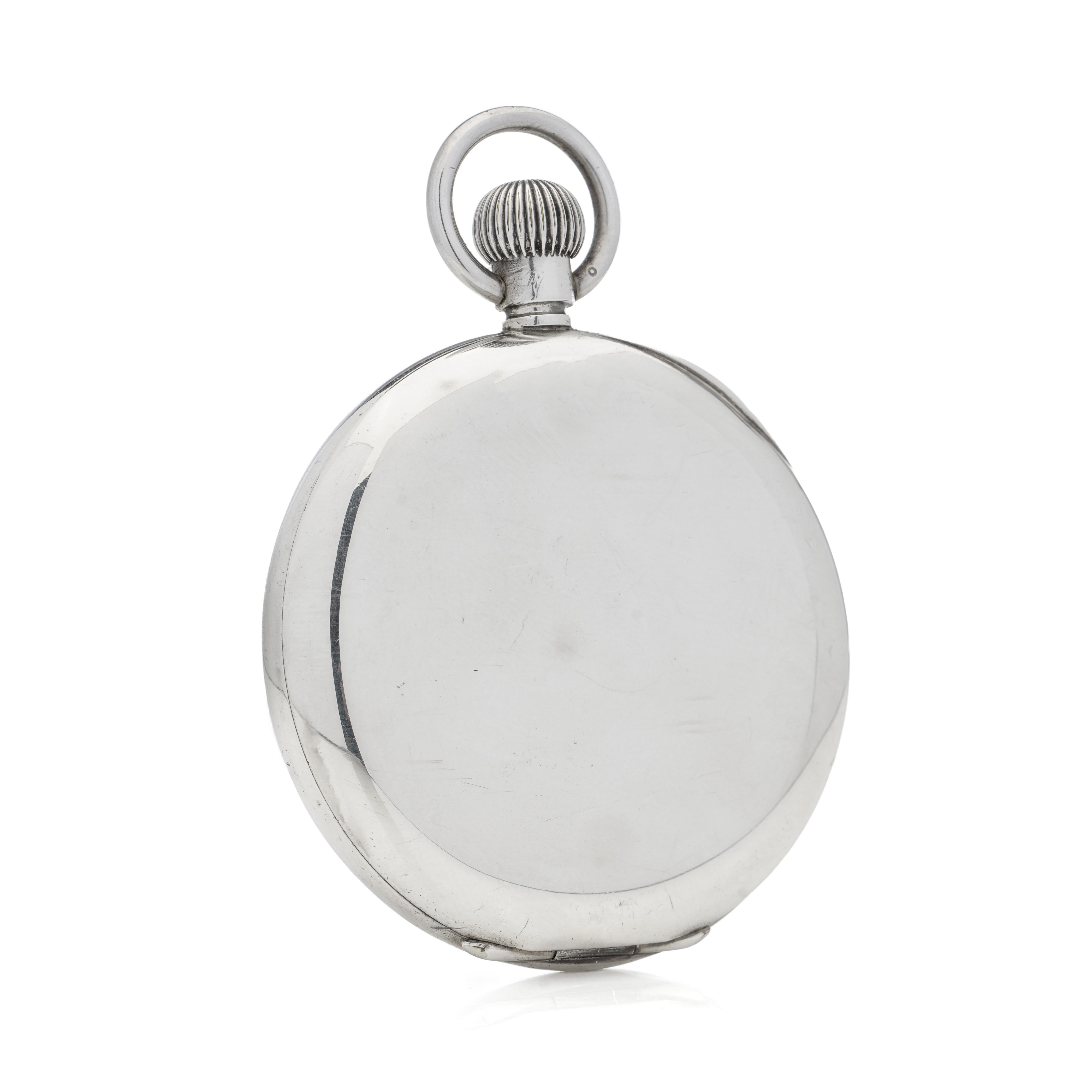 Wilsdorf & Davis 'Early Rolex' Sterling 925 Silver Round Pocket Watch For Sale 1