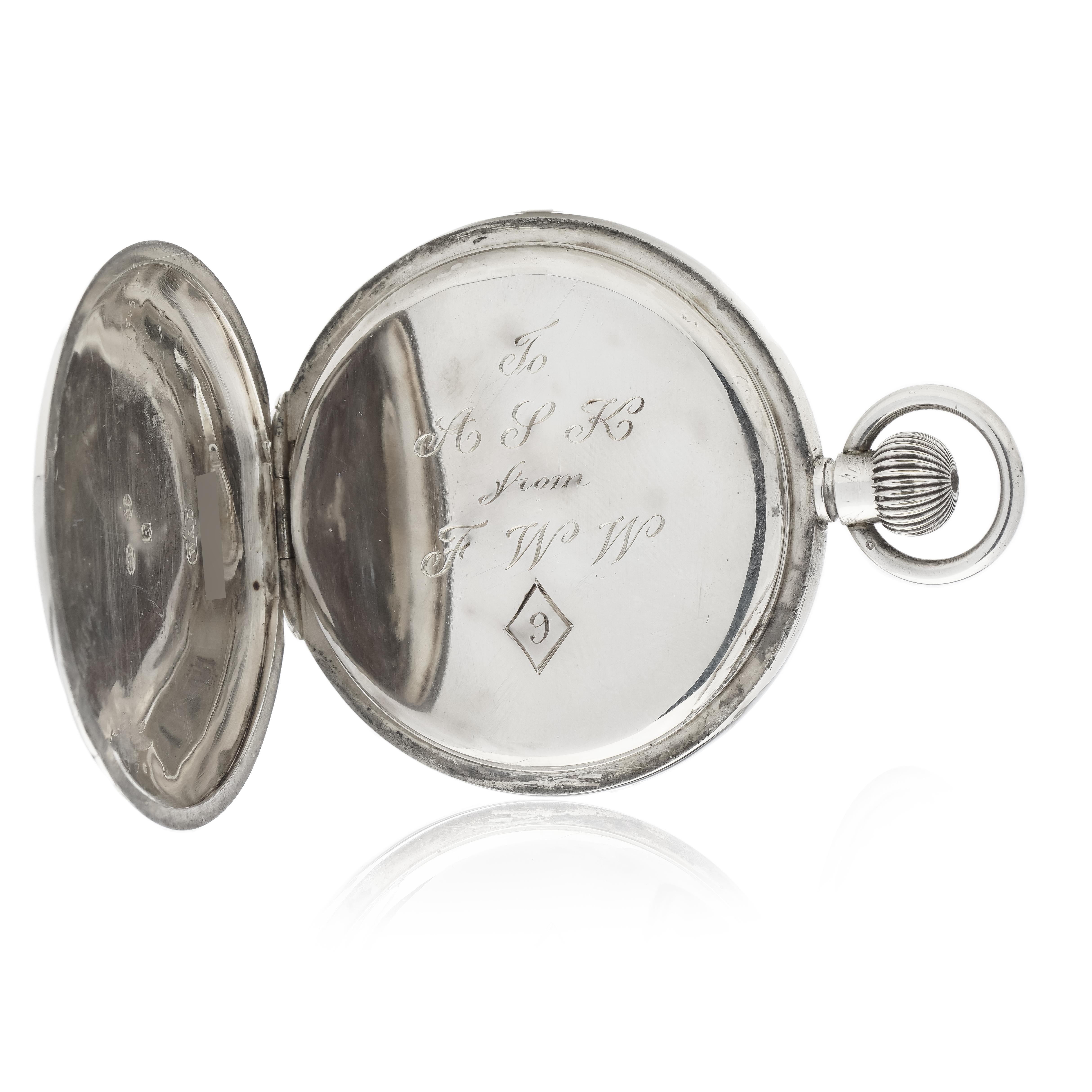 Wilsdorf & Davis 'Early Rolex' Sterling 925 Silver Round Pocket Watch For Sale 2