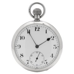 Wilsdorf & Davis 'Early Rolex' Sterling 925 Silver Round Pocket Watch