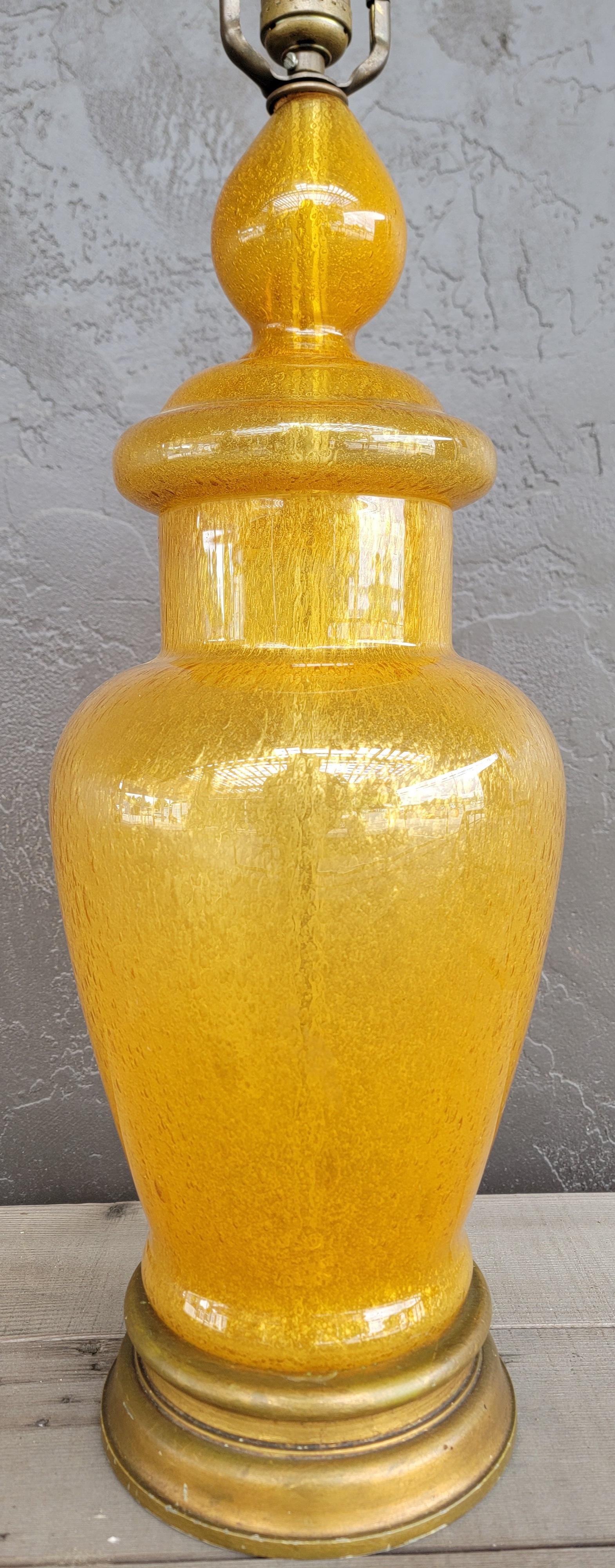 Mid-Century Modern Wilshire House Beverly Hills Blown Bubble Glass Table Lamp For Sale