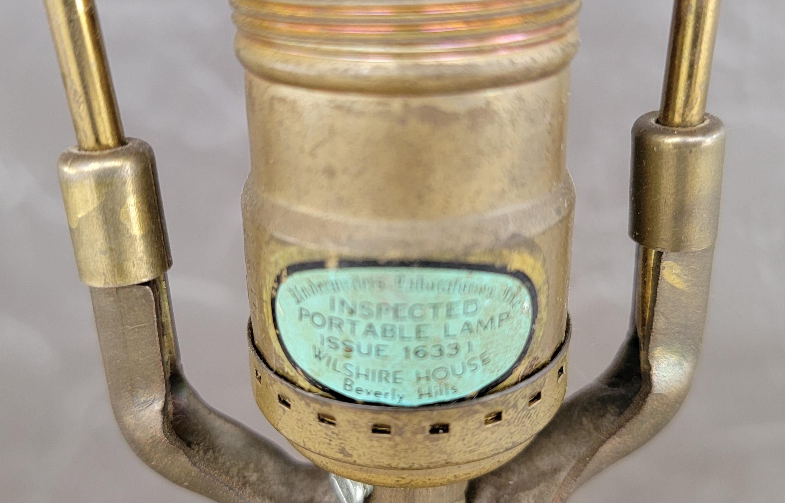 20th Century Wilshire House Beverly Hills Blown Bubble Glass Table Lamp For Sale