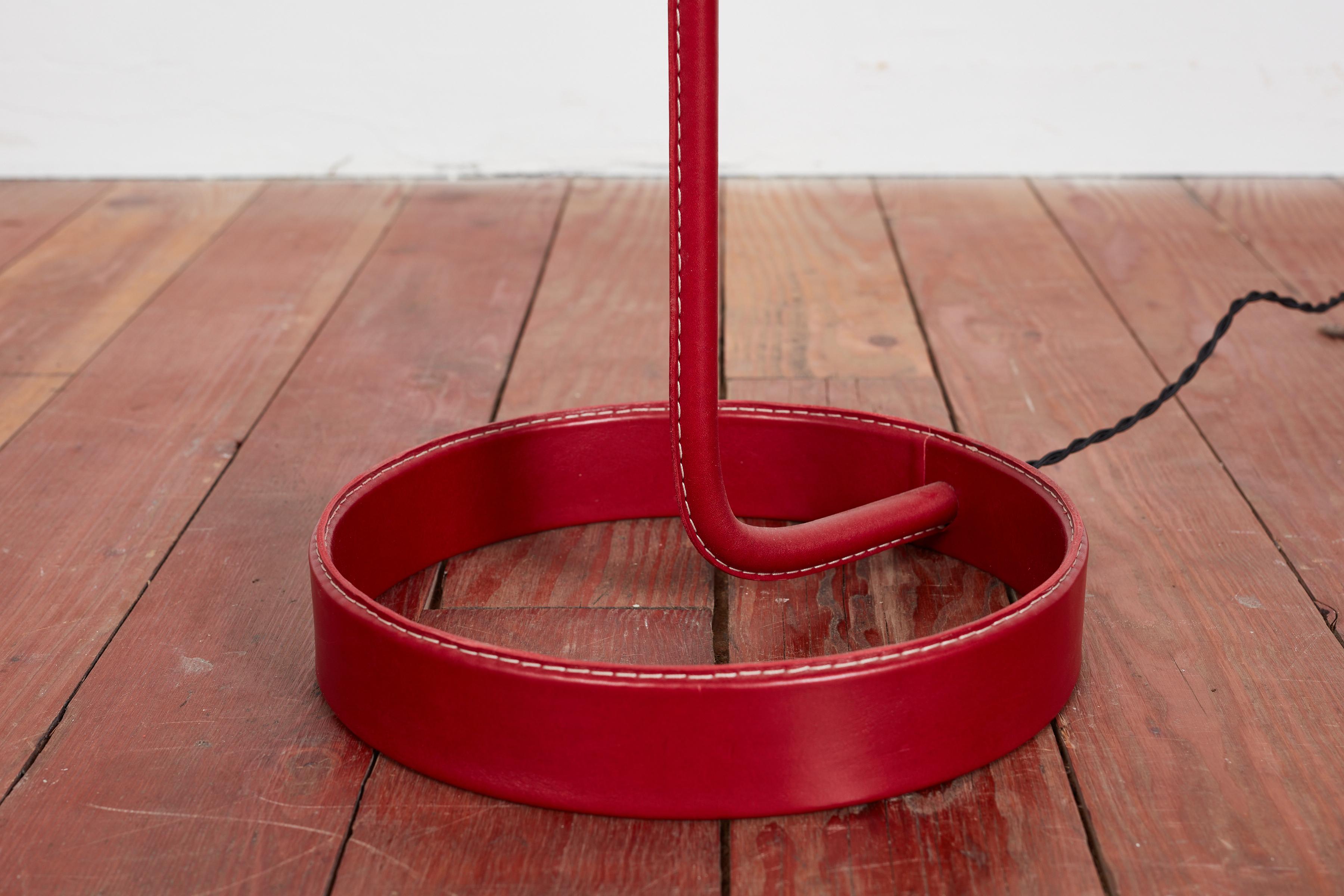 Wilshire Red Leather Floor Lamp For Sale 7