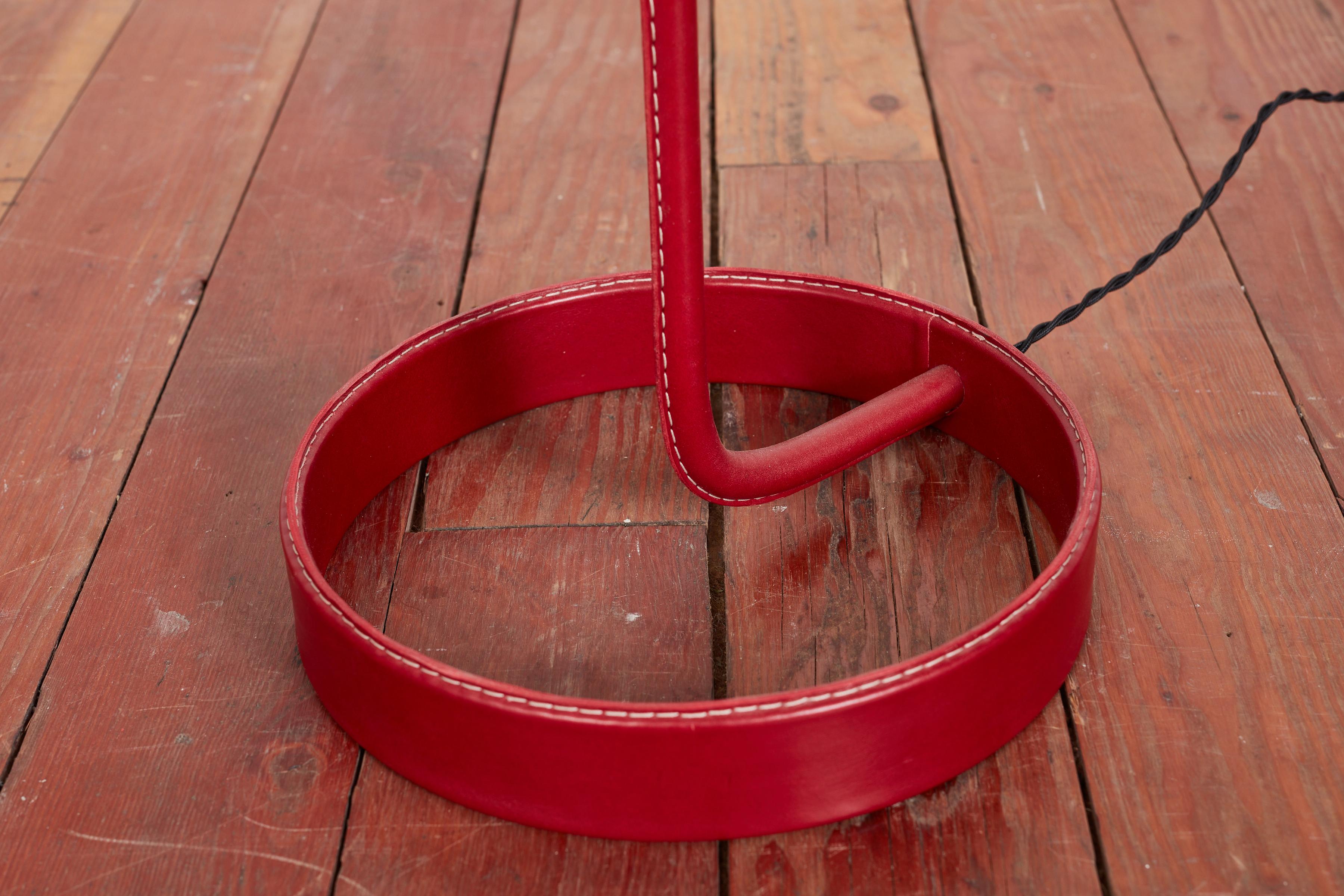 Wilshire Red Leather Floor Lamp For Sale 8