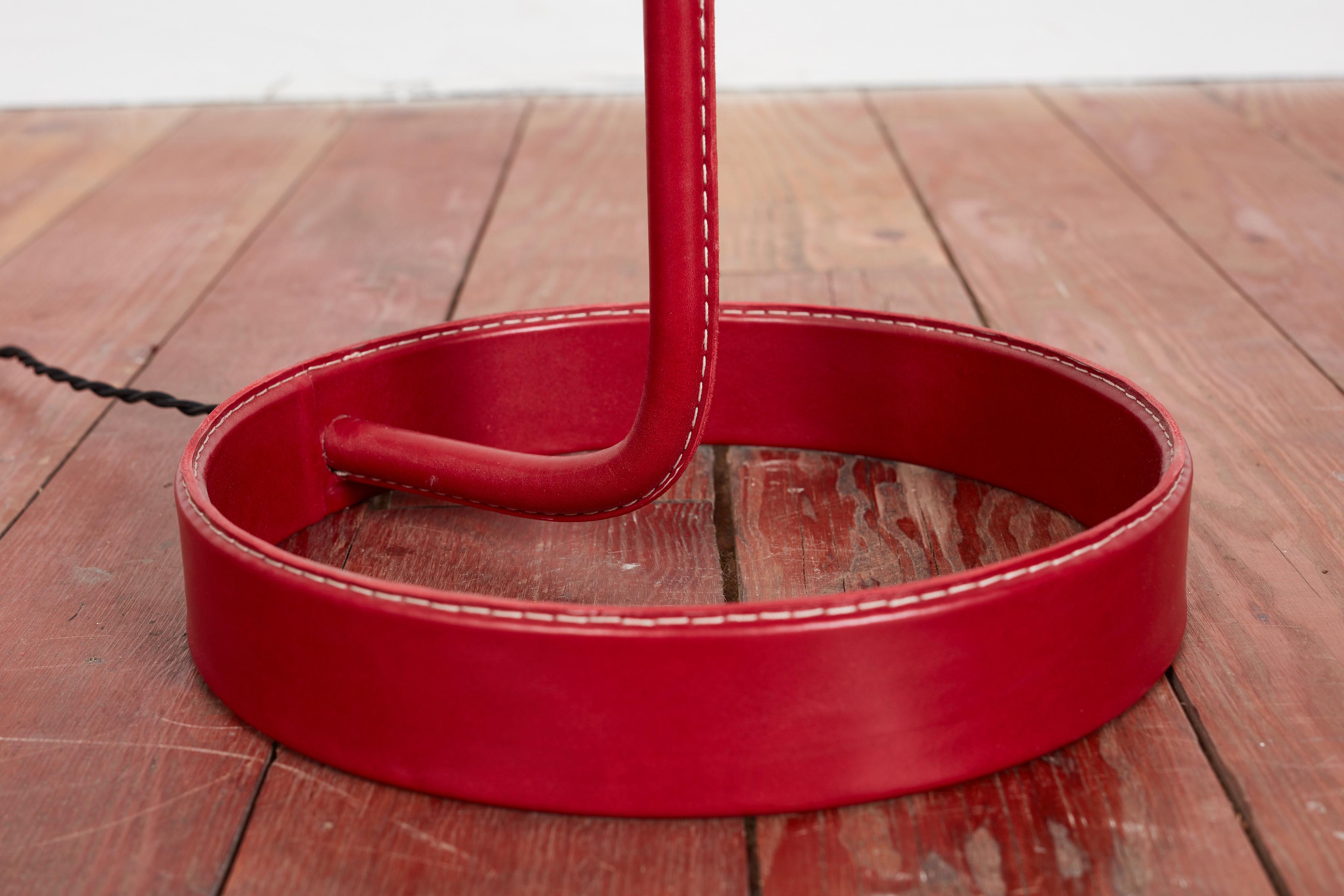 Wilshire Red Leather Floor Lamp For Sale 9