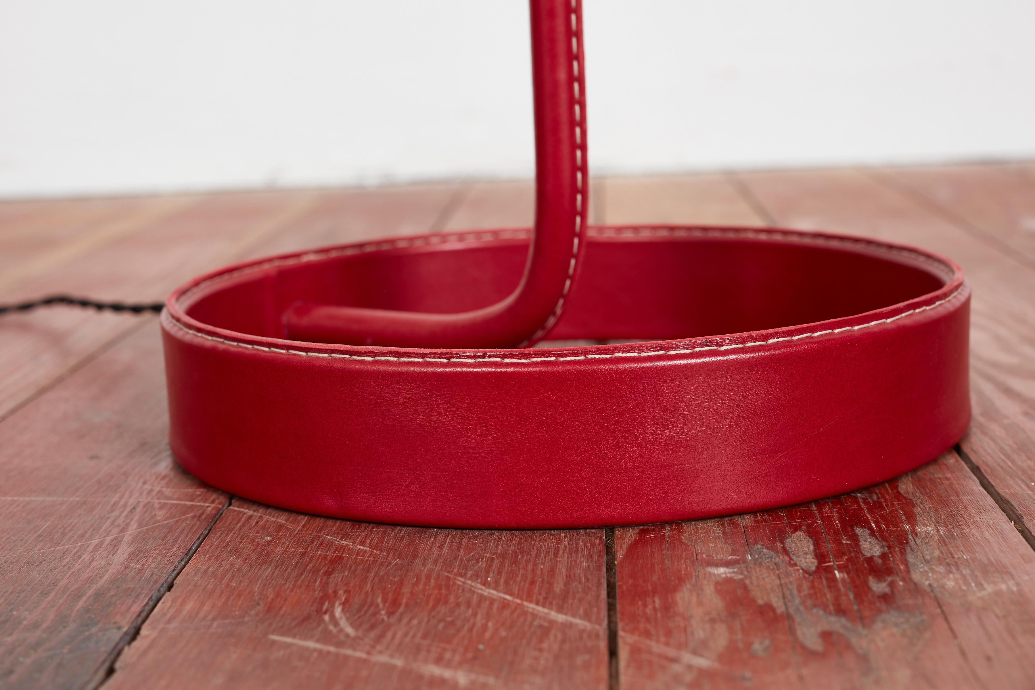 Wilshire Red Leather Floor Lamp For Sale 10