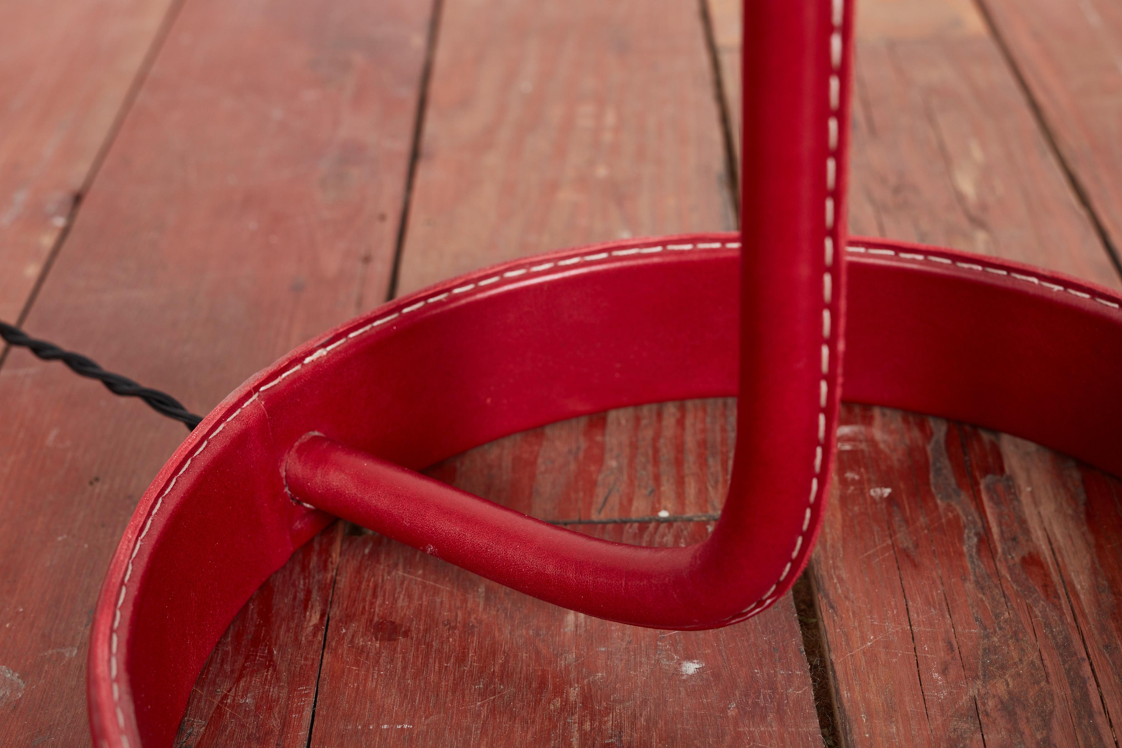 Wilshire Red Leather Floor Lamp For Sale 12