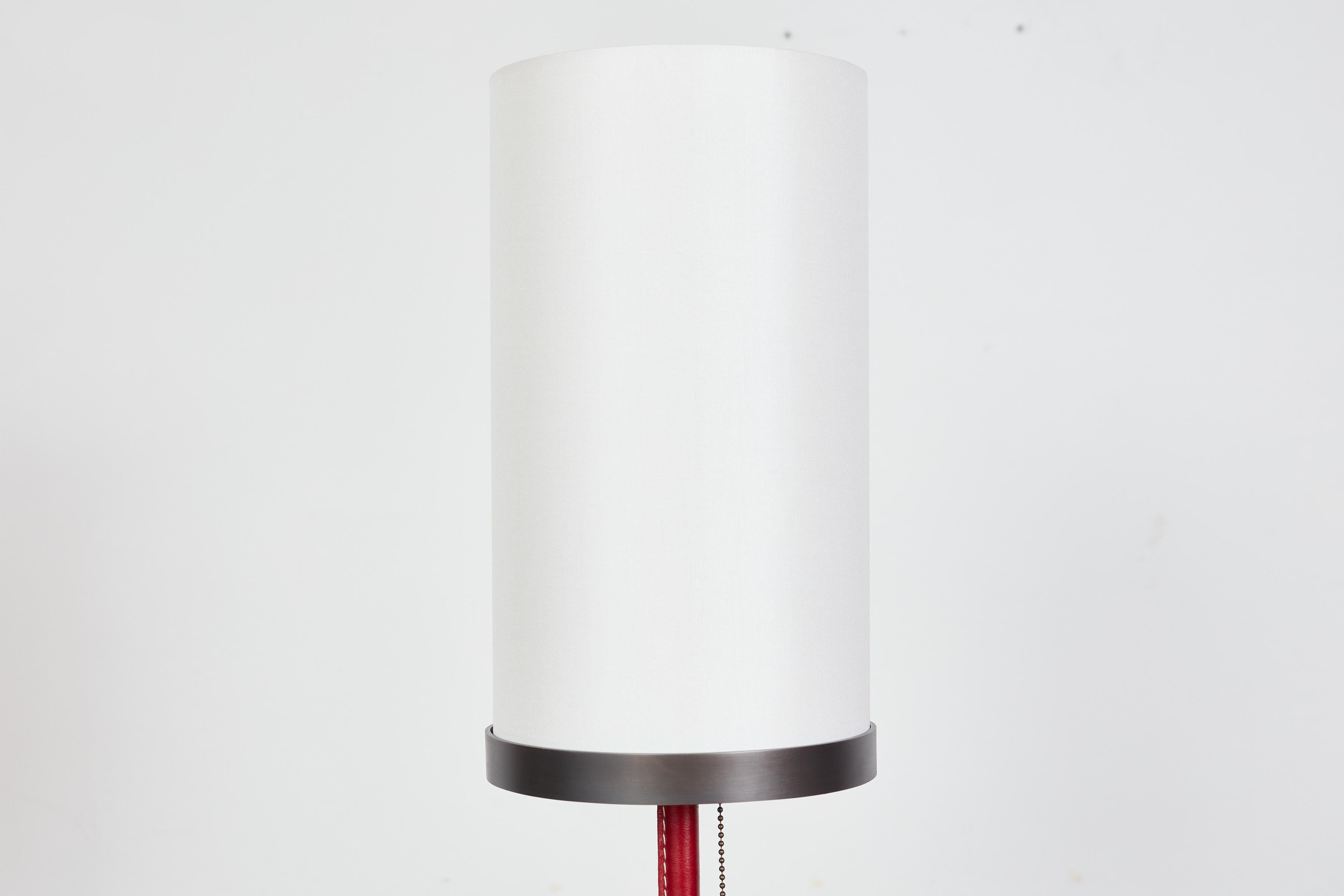 Wilshire Red Leather Floor Lamp For Sale 14