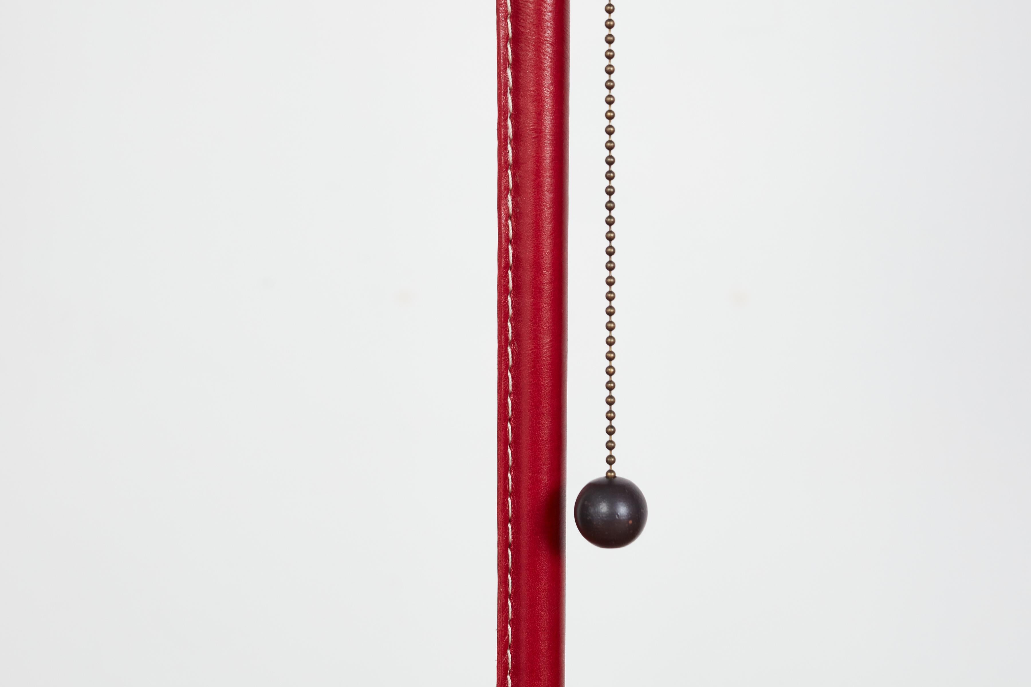 Wilshire Red Leather Floor Lamp For Sale 1