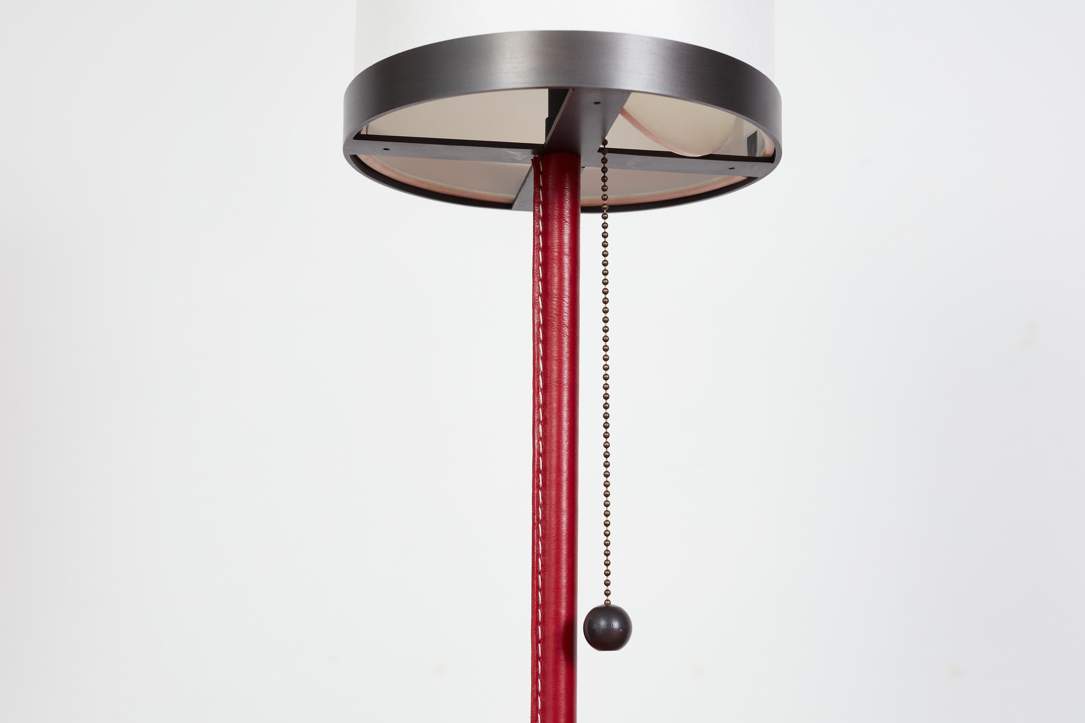 Wilshire Red Leather Floor Lamp For Sale 2