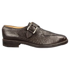 WILSON und DEAN Größe 9,5 Braune Loafers aus strukturiertem Leder mit Nerzriemen