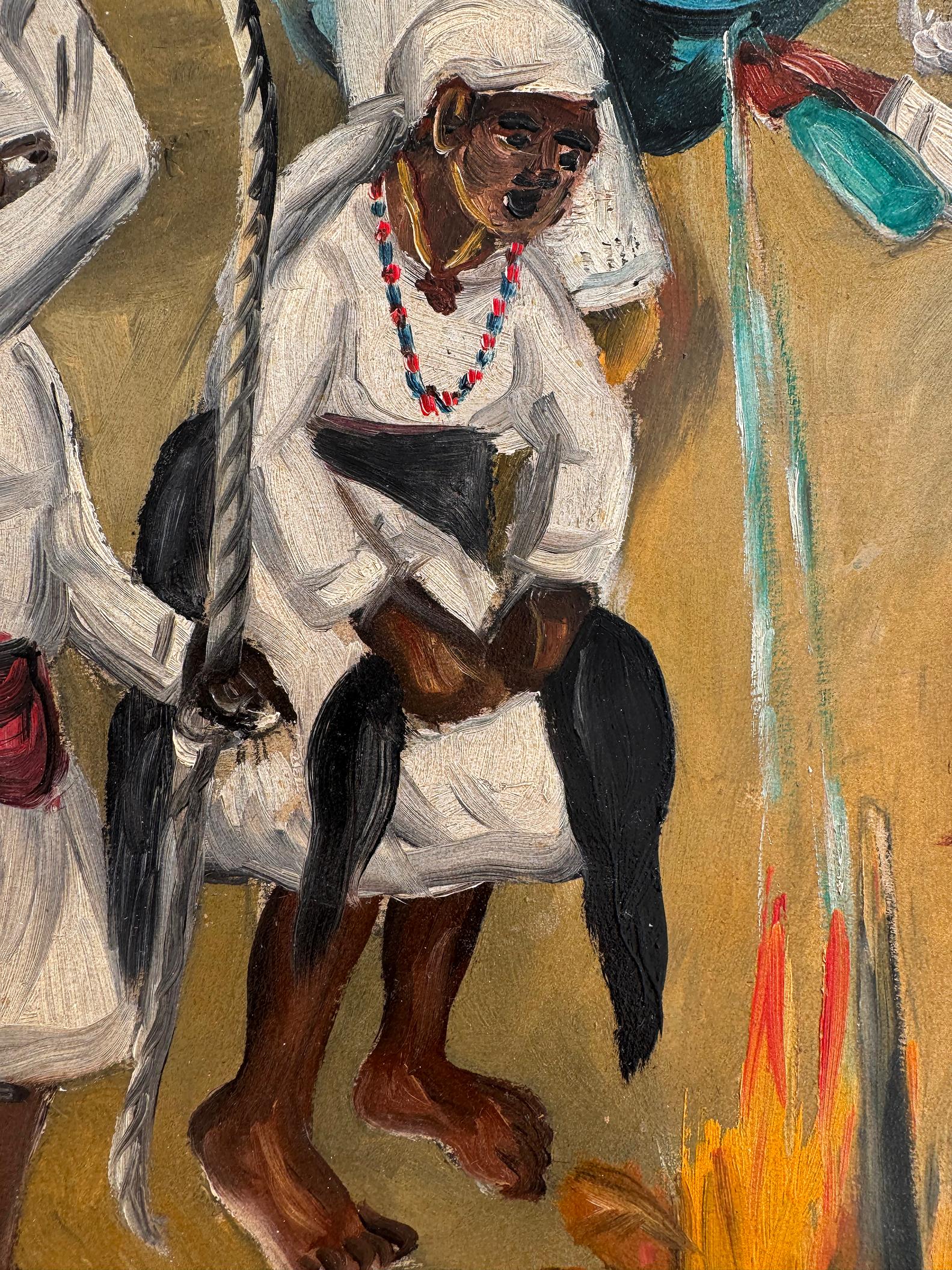 Ceremonia Vudú al Aire Libre con Sacrificio de Pollos Vudú en venta 1