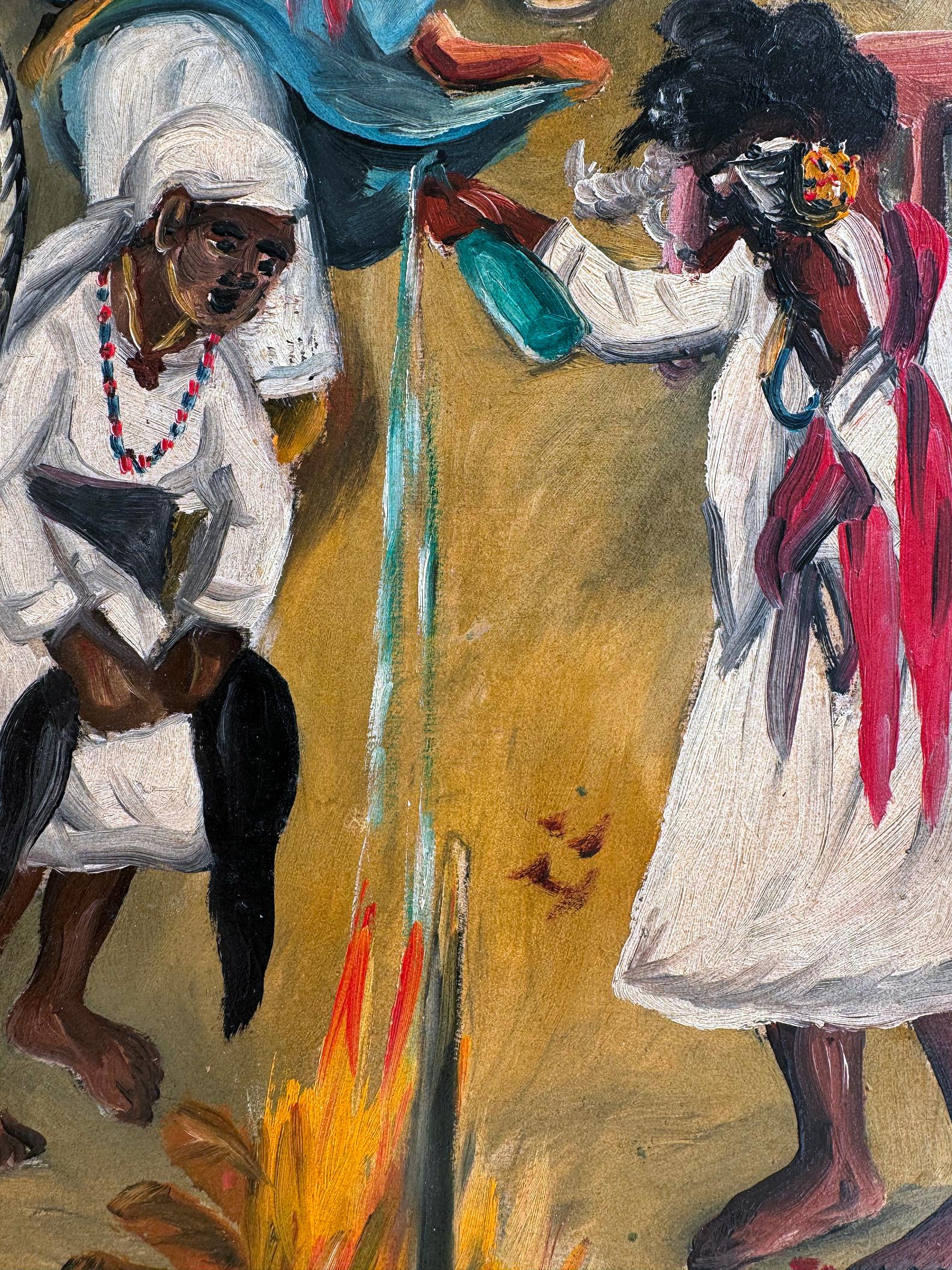 Ceremonia Vudú al Aire Libre con Sacrificio de Pollos Vudú en venta 4