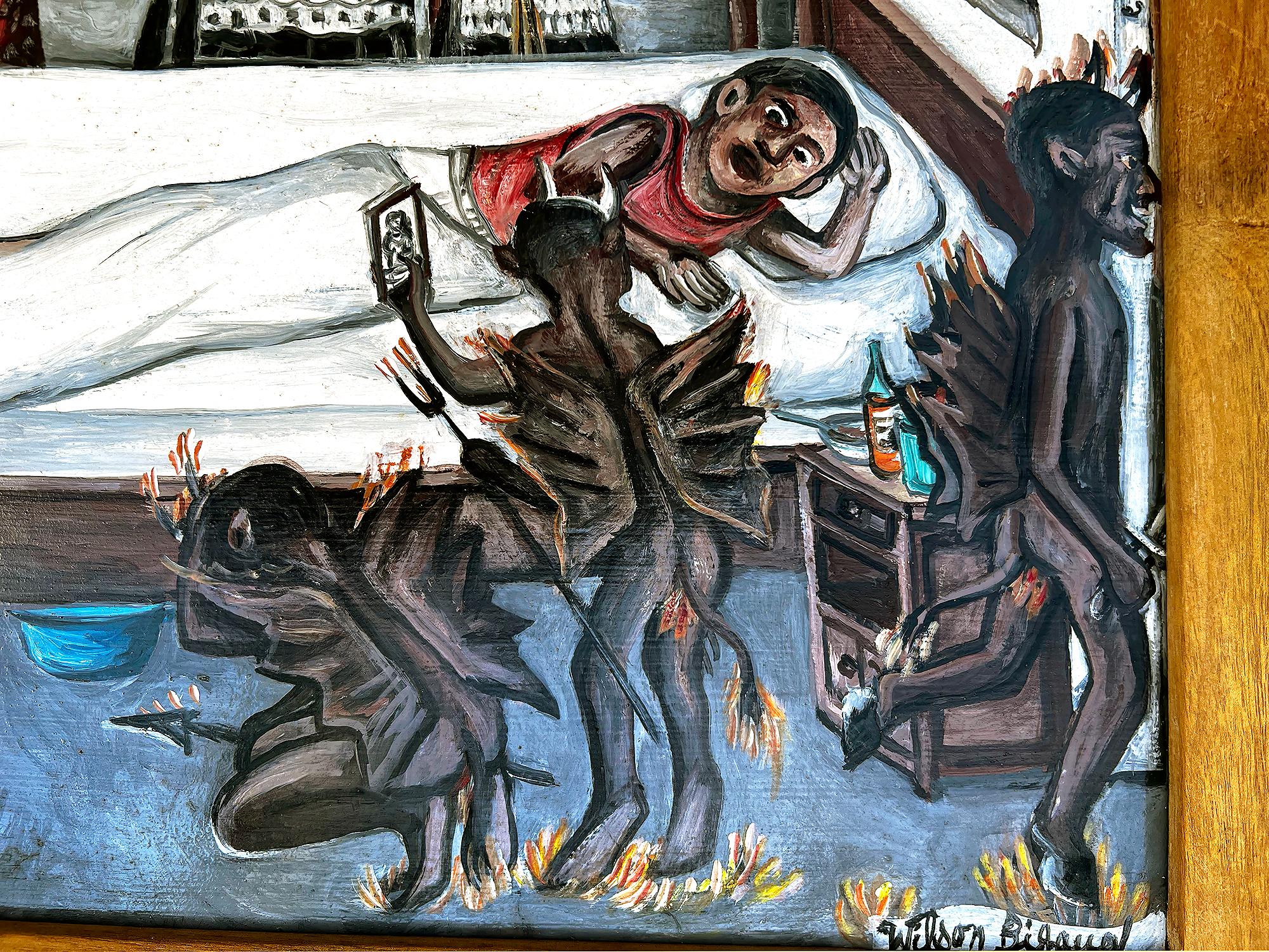 Les diadèmes Voodoo prennent le socle - Le combat du bon contre l' Evil - Vodou - Painting de Wilson Bigaud