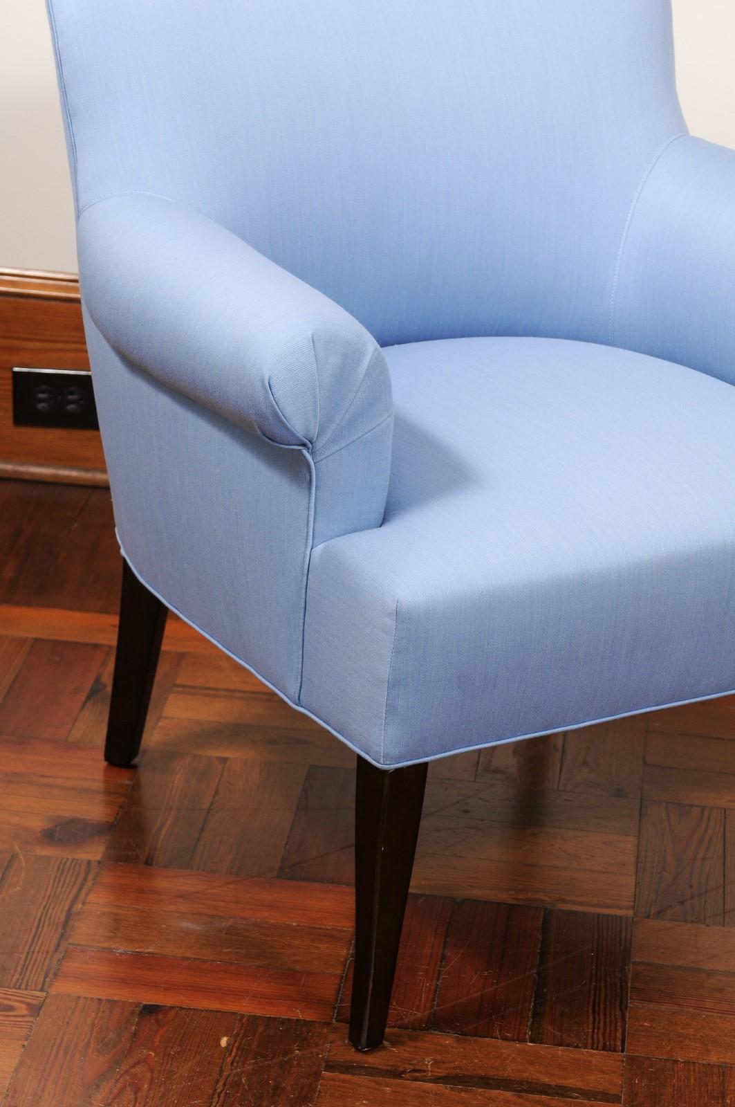 American Wilson Blue Club Chair For Sale