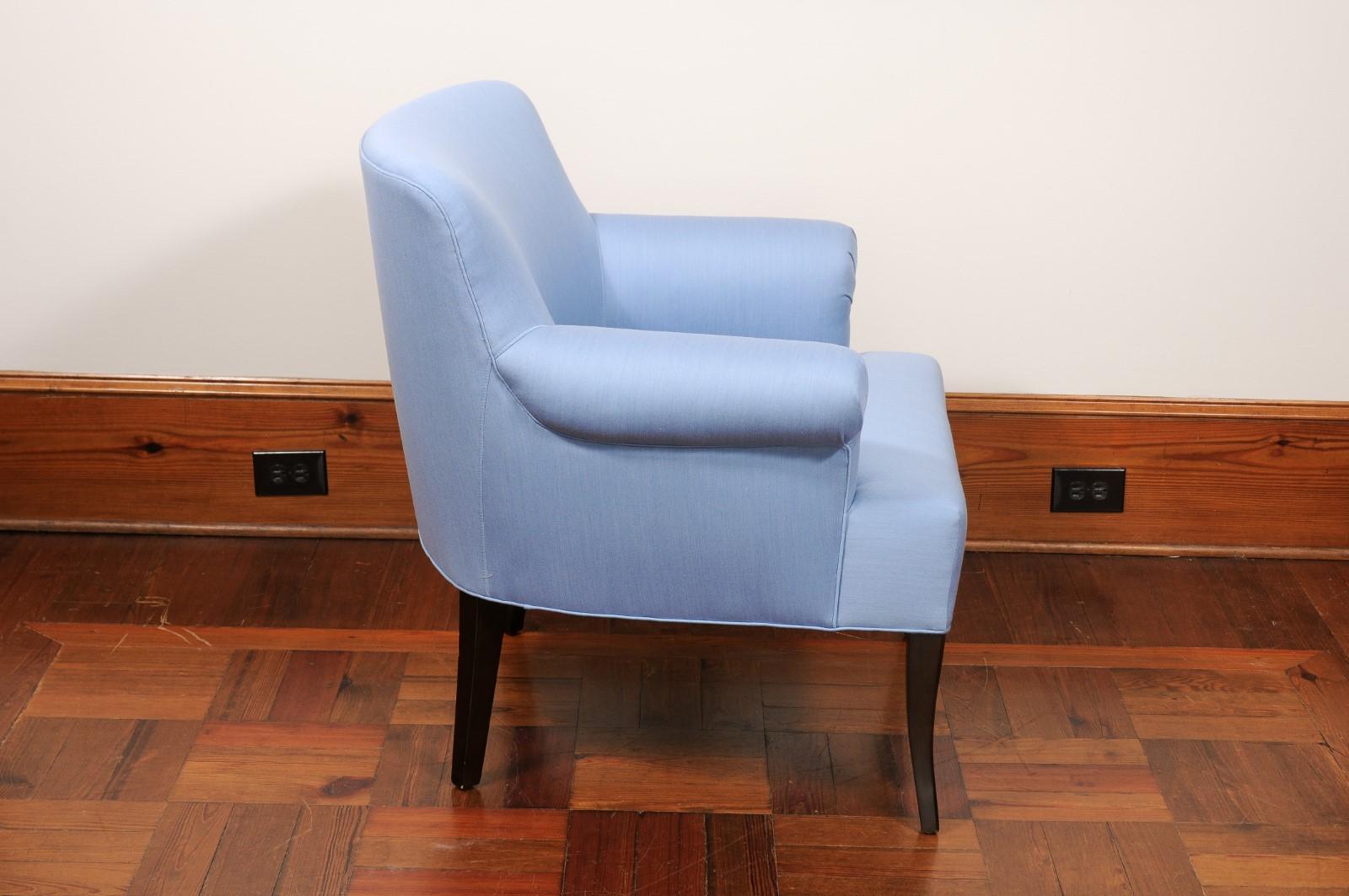 Wilson Blue Club Chair In Good Condition For Sale In Atlanta, GA