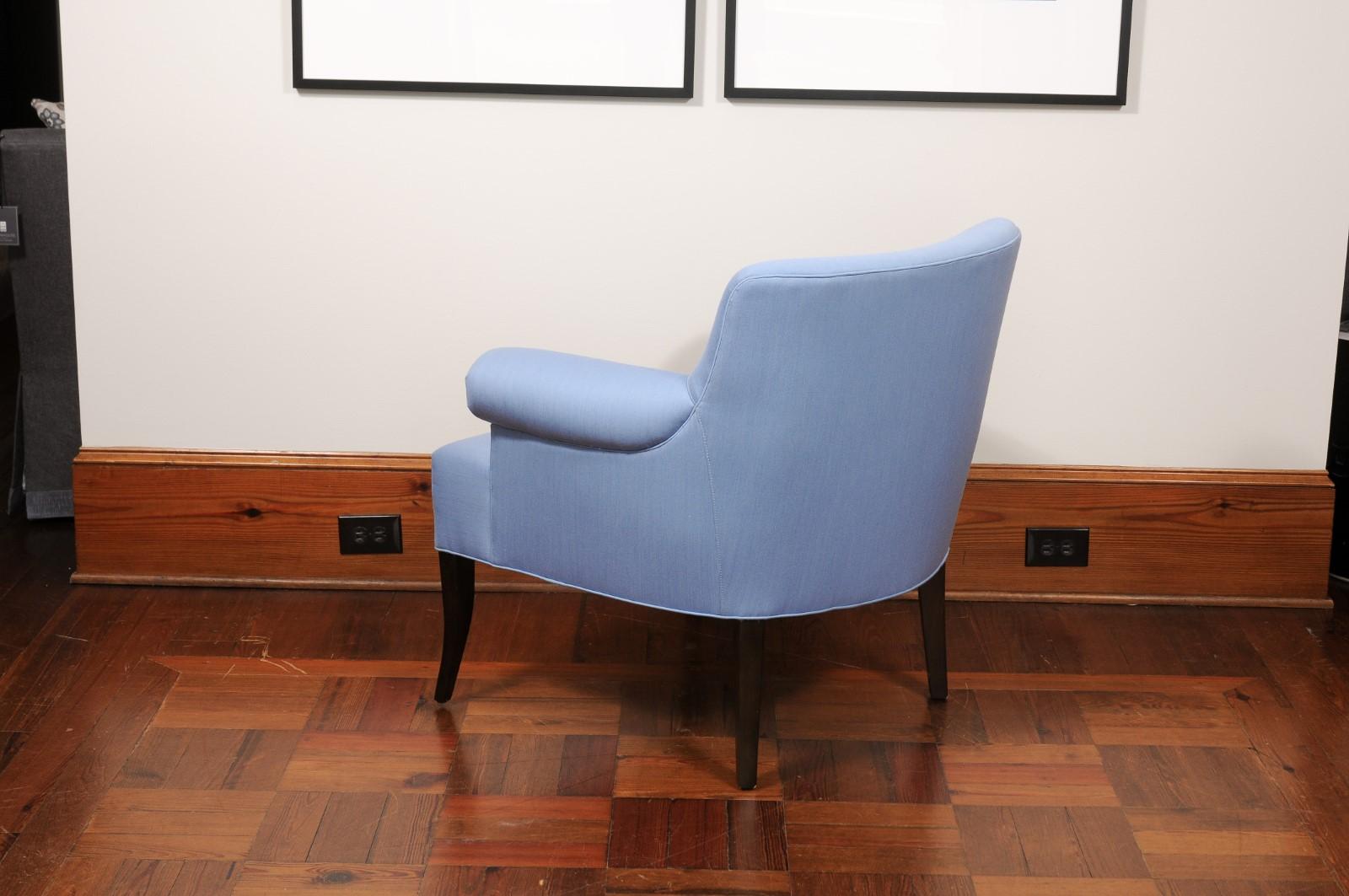 Composition Wilson Blue Club Chair For Sale