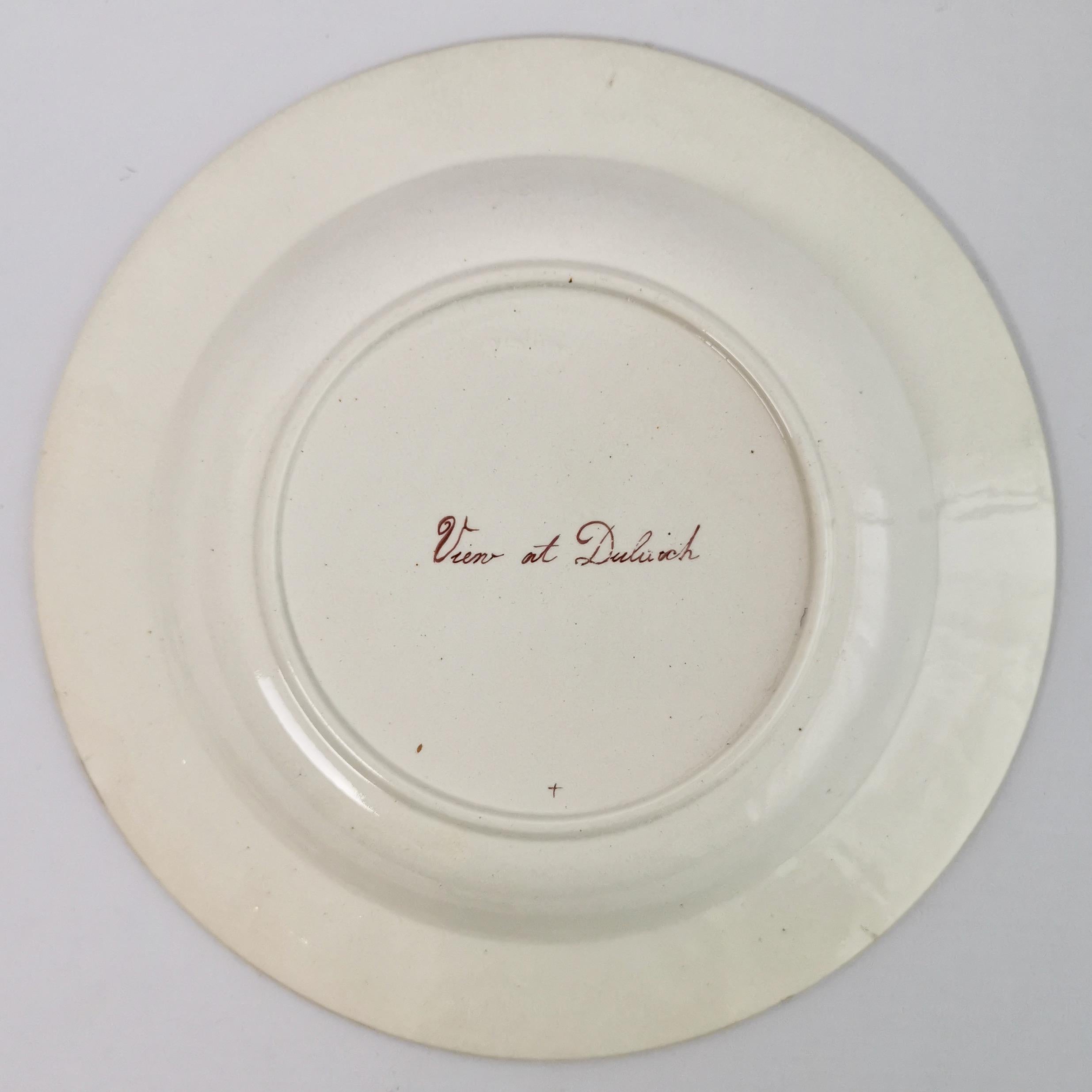 Wilson Creamware Plate, Blind Moulded with Windmill Landscape, ca 1800 2