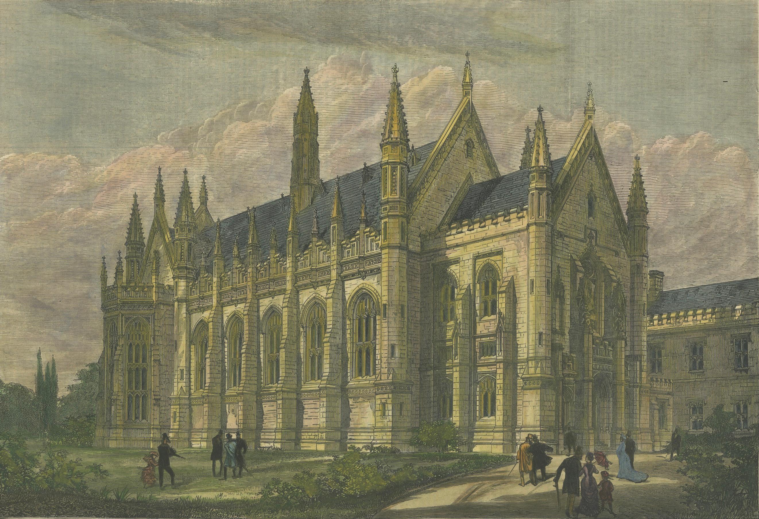 Late 19th Century Wilson Hall, Melbourne University, Australia – Gothic Revival Landmark, 1879 For Sale