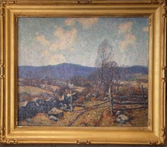 American Impressionist Artist Wilson Irvine 1869-1936 Autumn Field Oil painting