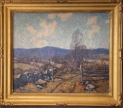  American Impressionist Artist Wilson Irvine 1869-1936 Autumn Field Oil painting