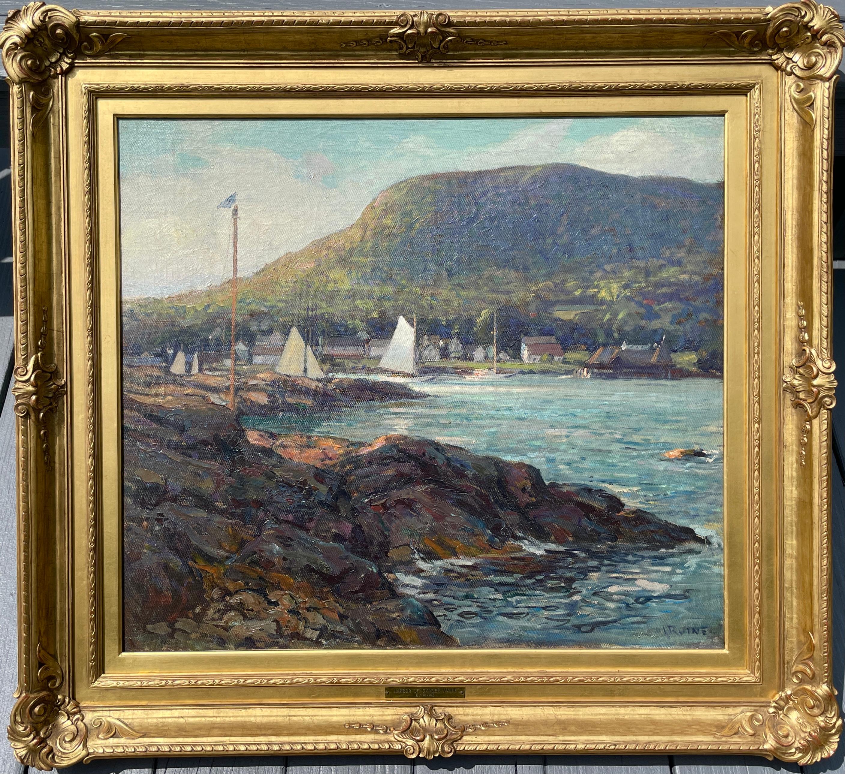 The Harbor at Camden, Maine (c.1907)
Oil on canvas
24" x 27"
32 ½" x 35 ½" x 3 ½" framed
Signed "Irvine" lower right.

Provenance: Private collection, Beverly Hills California until 1944
Private collection, Glendale, California 1944-1987
By