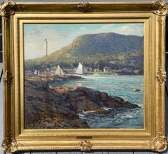 Antique The Harbor at Camden, Maine oil painting by Wilson Henry Irvine