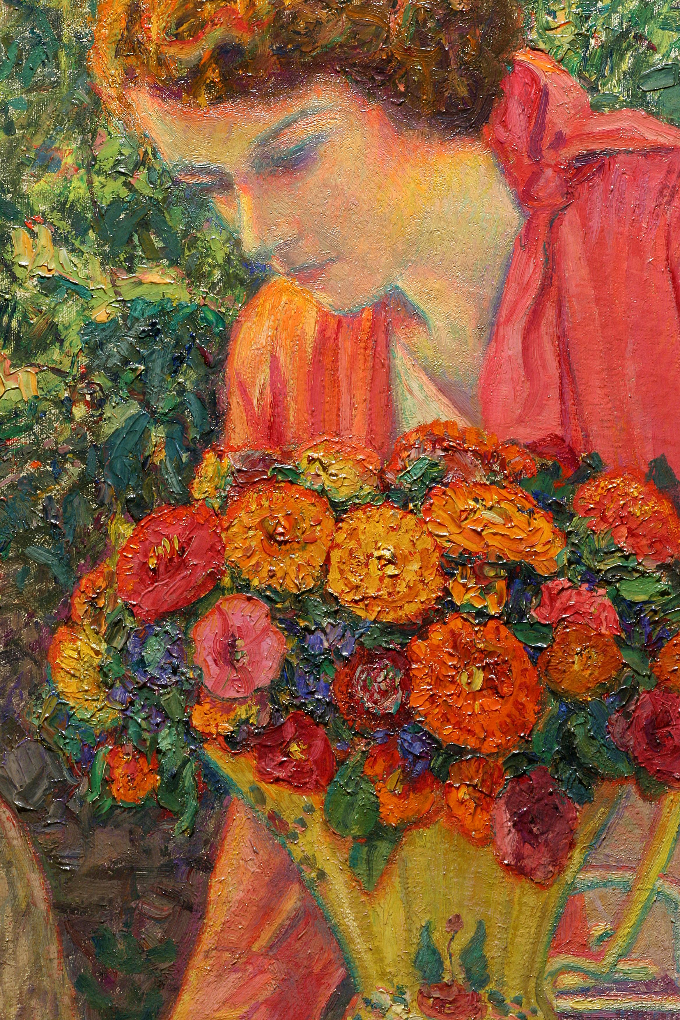 Die Teeparty mit der Tochter der Künstlerin Lois  (Amerikanischer Impressionismus), Painting, von Wilson Henry Irvine