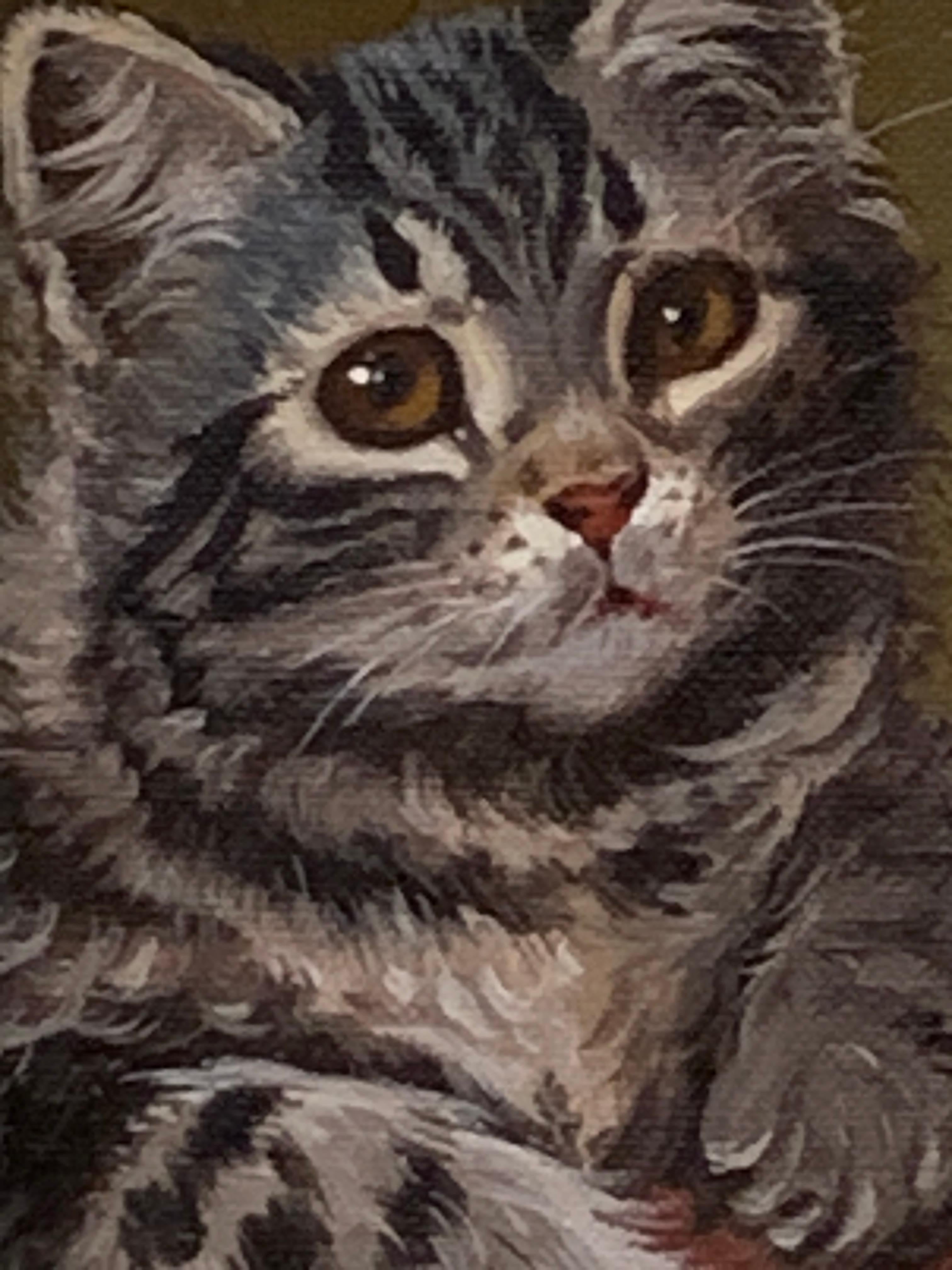 antique cat painting