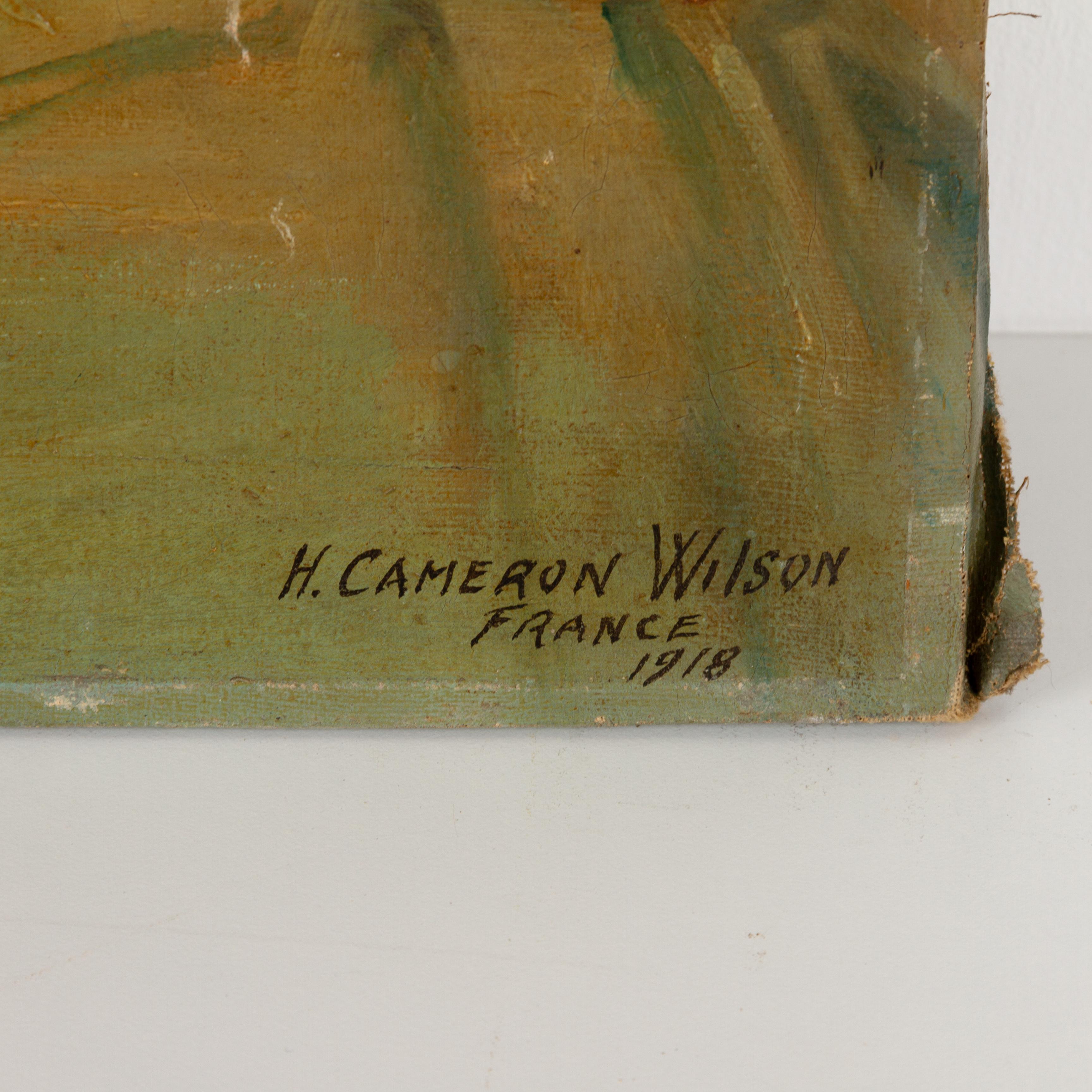 20th Century Wilson, Hugh Cameron (British 1885–1952) Signed Portrait Oil Painting 1918