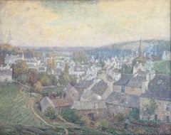 Antique "French Landscape" Wilson Irvine, American Impressionist Rural French Town