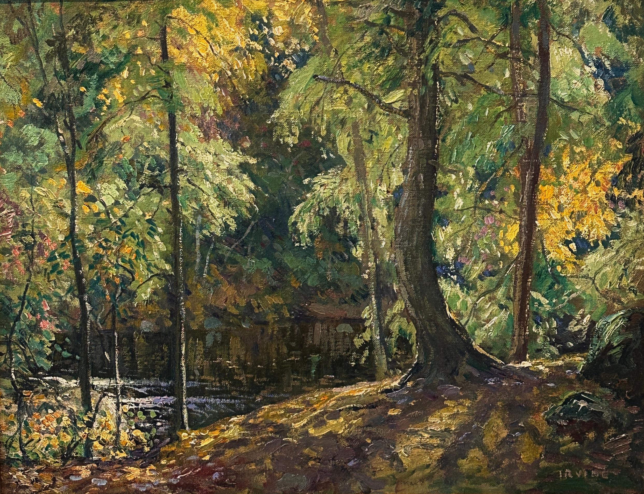 Master American Impressionist Landscape Painter Wilson Irvine "In the Forrest"